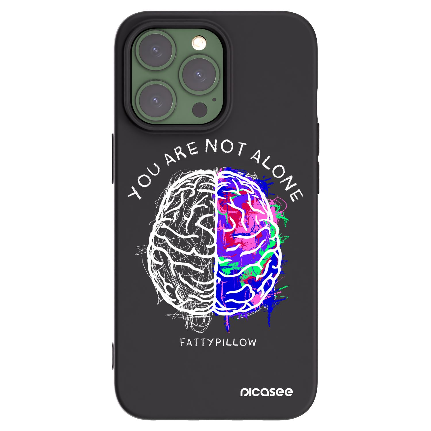 Picasee silikonový černý obal pro Apple iPhone 13 Pro - Brain - White