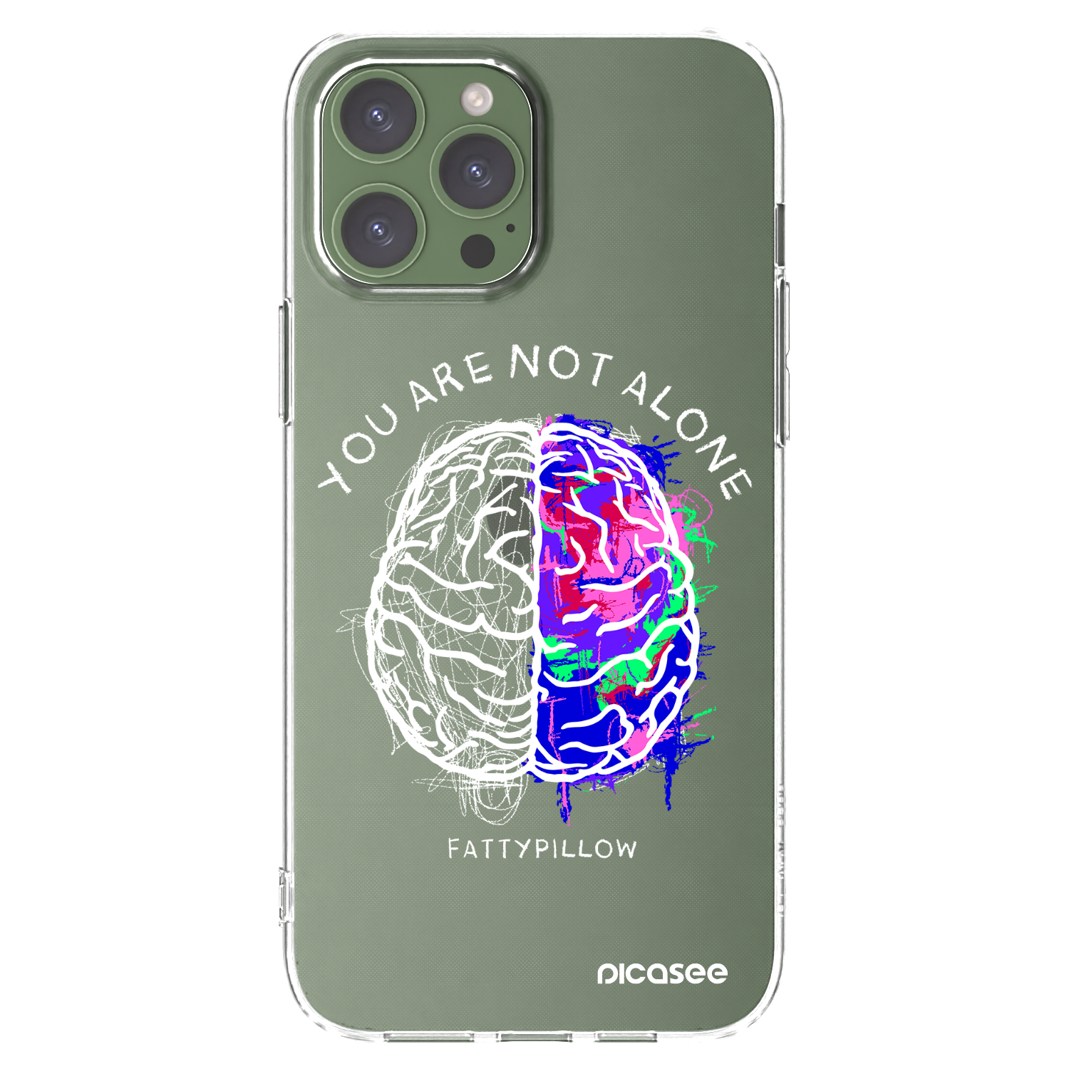 Picasee silikonový průhledný obal pro Apple iPhone 13 Pro Max - Brain - White