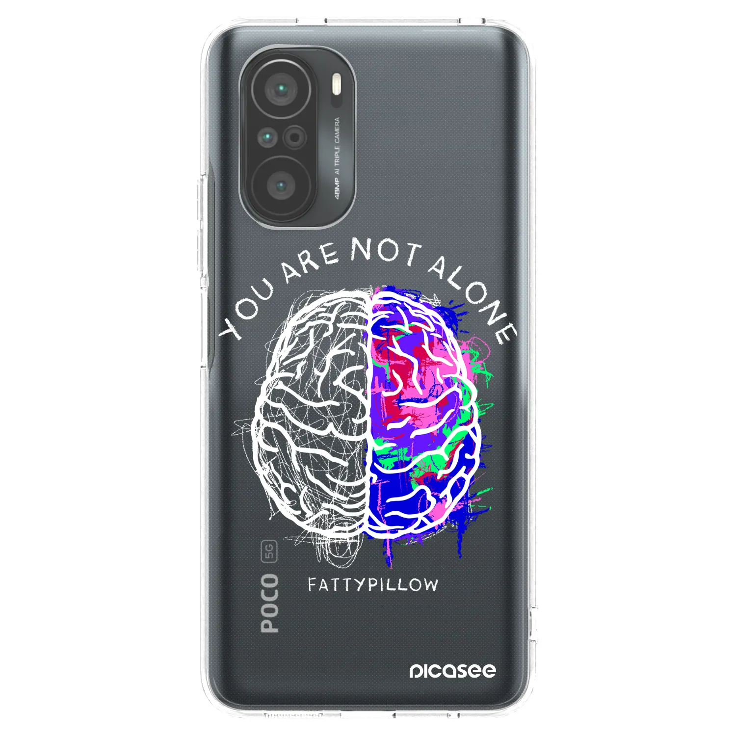Picasee silikonový průhledný obal pro Xiaomi Poco F3 - Brain - White