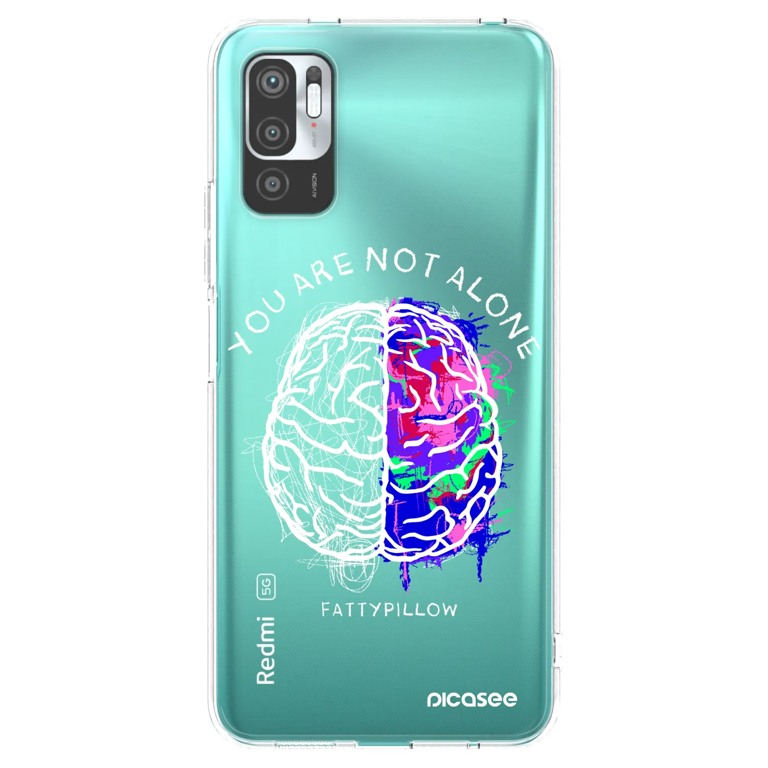 Picasee silikonový průhledný obal pro Xiaomi Redmi Note 10 5G - Brain - White