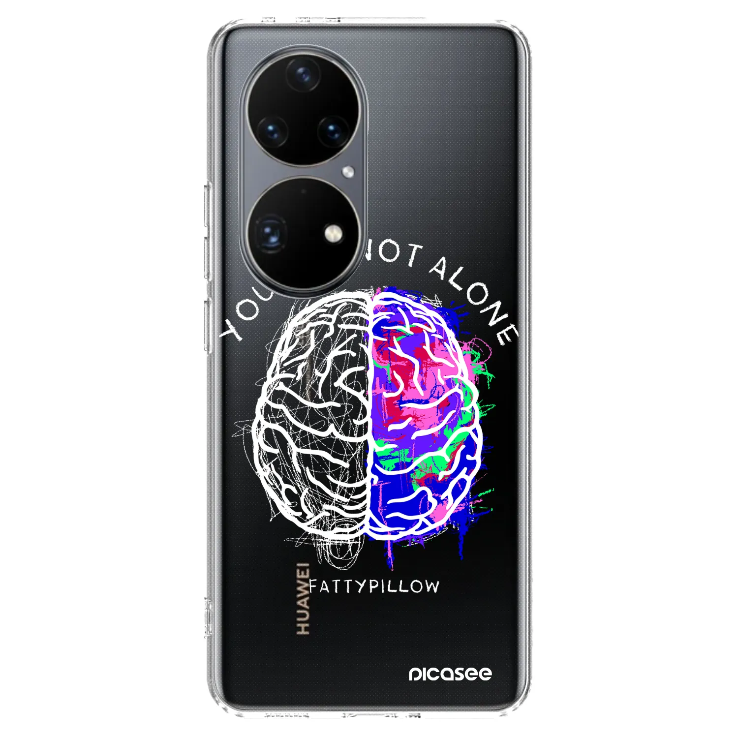 Picasee silikonový průhledný obal pro Huawei P50 - Brain - White