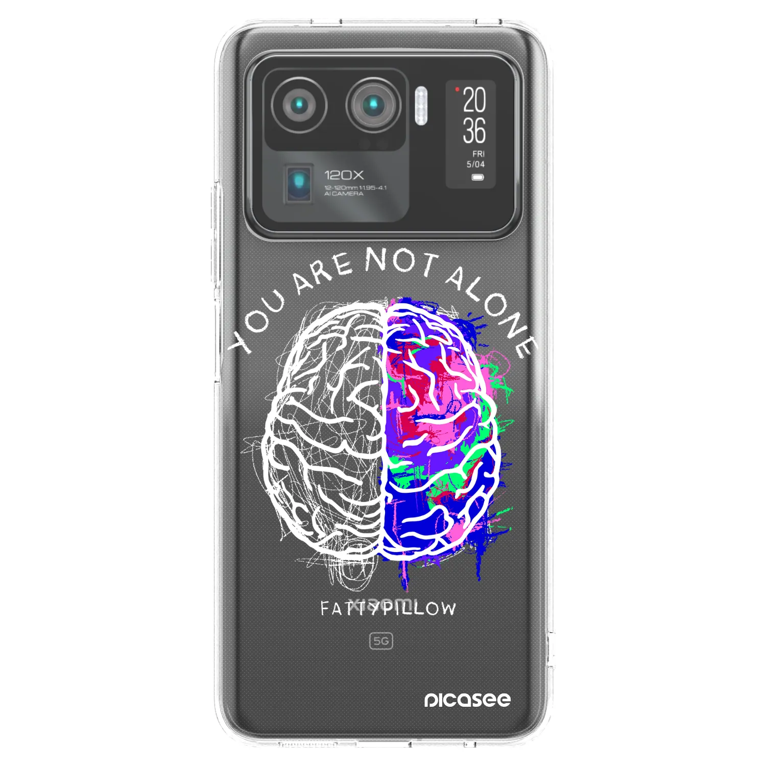 Picasee silikonový průhledný obal pro Xiaomi Mi 11 Ultra - Brain - White