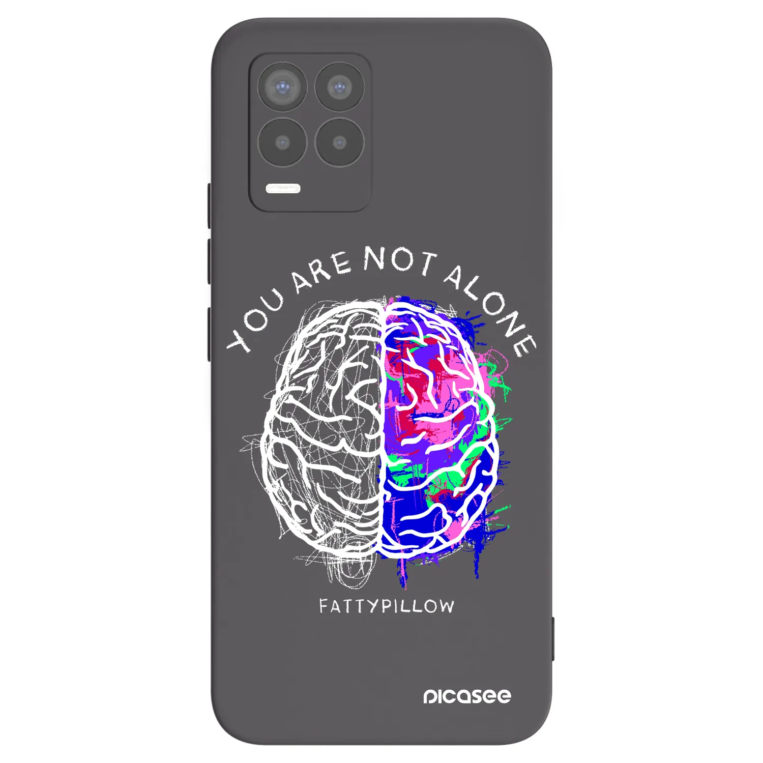 Picasee silikonový černý obal pro Realme 8 4G - Brain - White