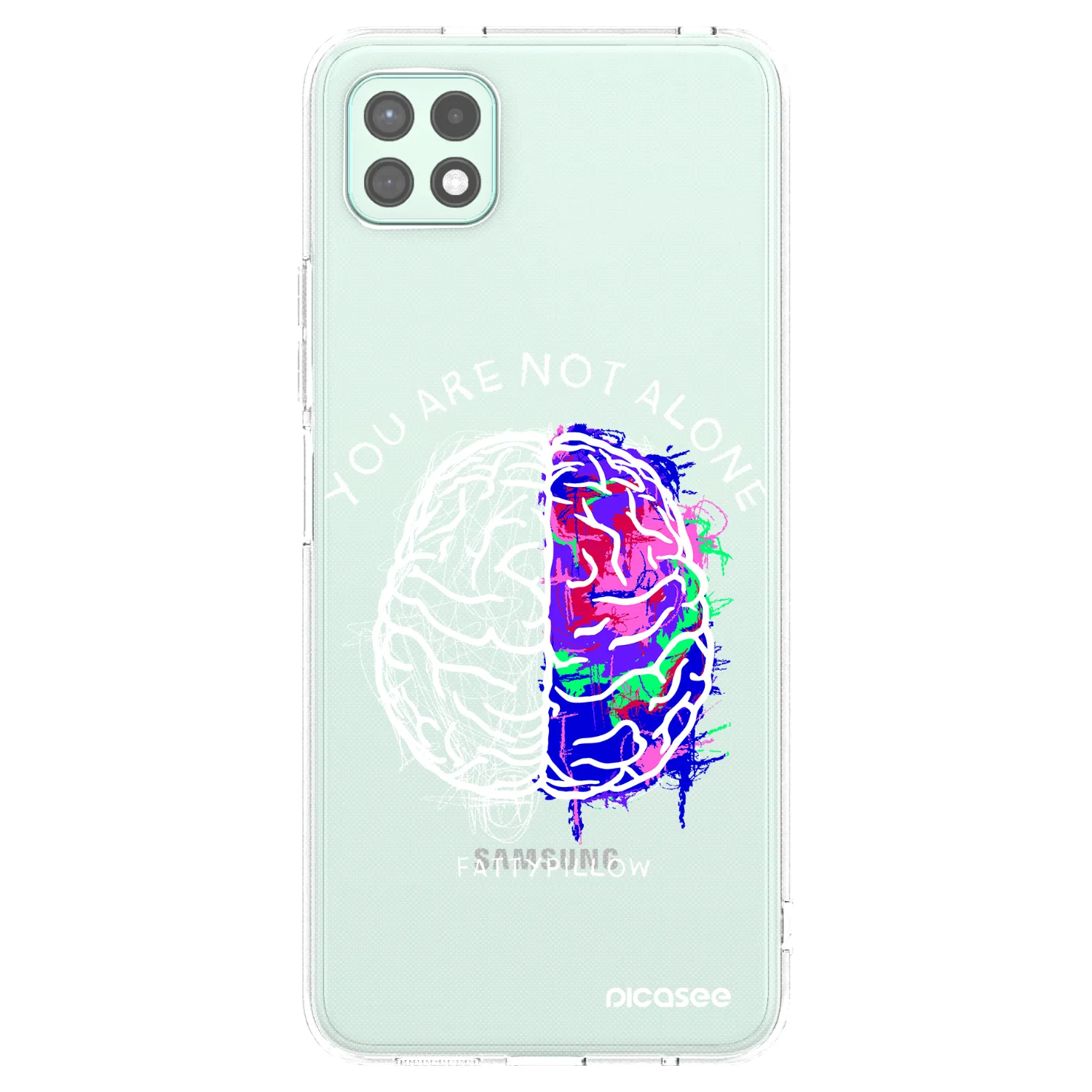 Picasee silikonový průhledný obal pro Samsung Galaxy A22 A226B 5G - Brain - White