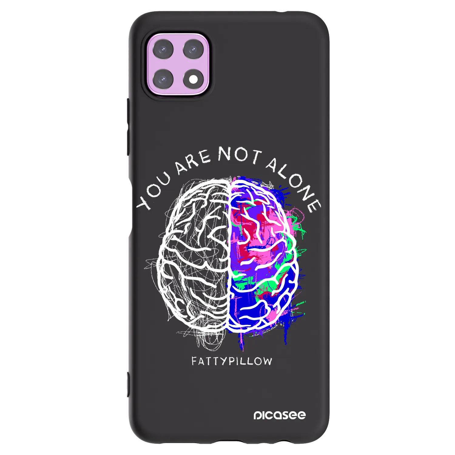 Picasee silikonový černý obal pro Samsung Galaxy A22 A226B 5G - Brain - White