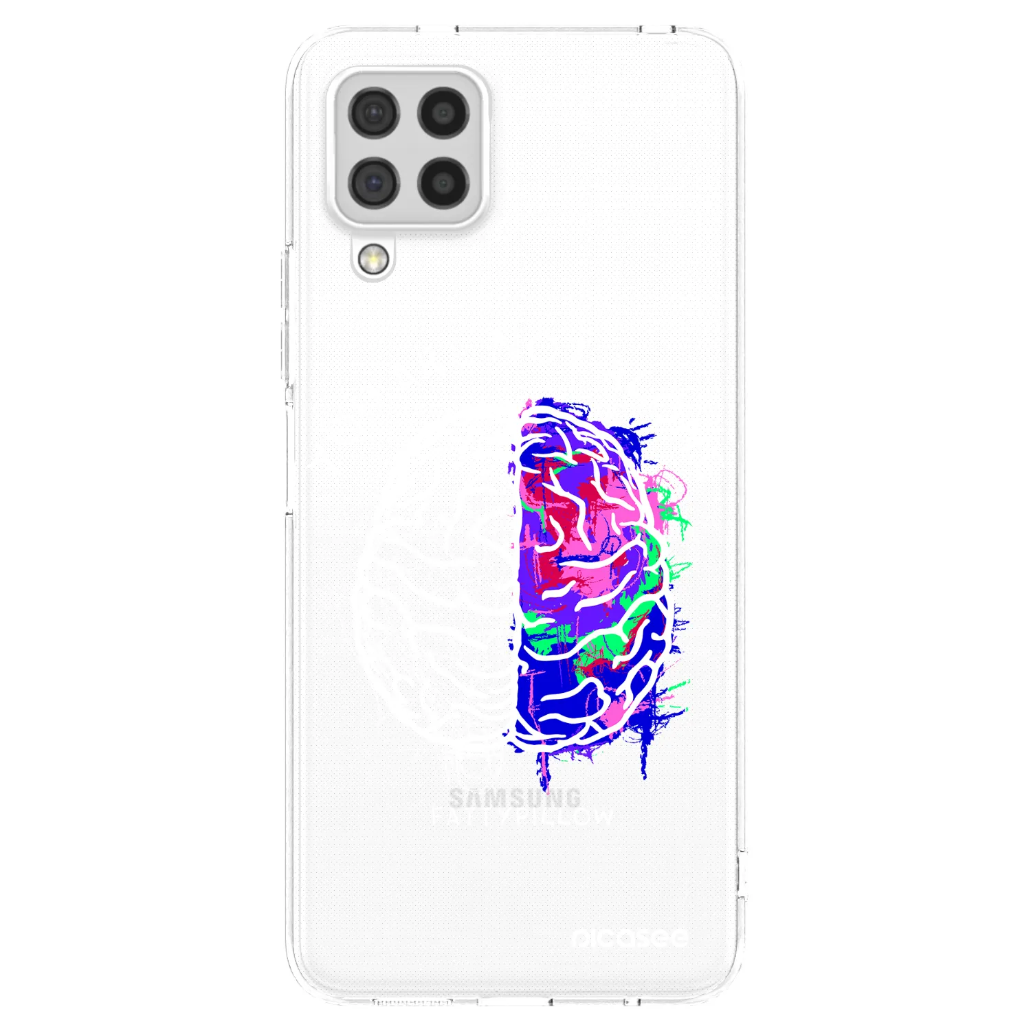 Picasee silikonový průhledný obal pro Samsung Galaxy A22 A225F 4G - Brain - White