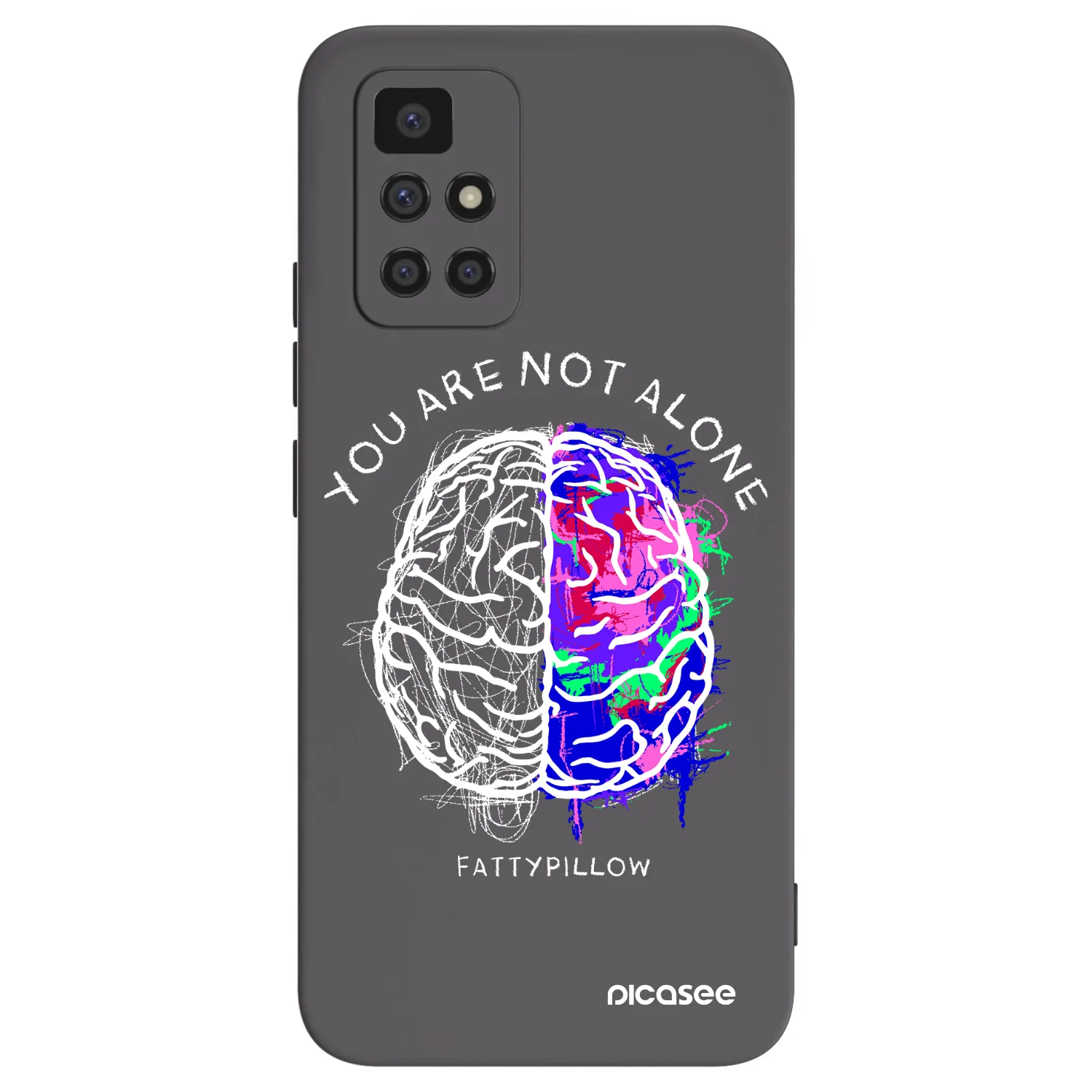 Picasee silikonový černý obal pro Xiaomi Redmi 10 - Brain - White