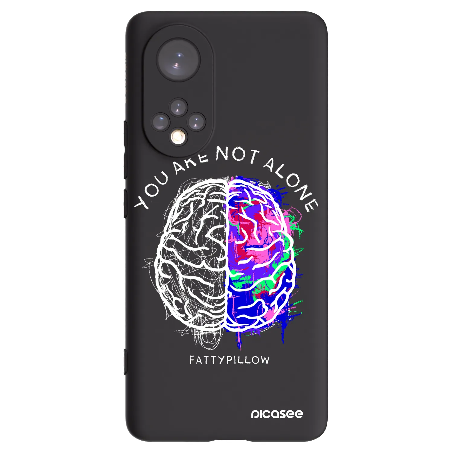Picasee silikonový černý obal pro Honor 50 5G - Brain - White