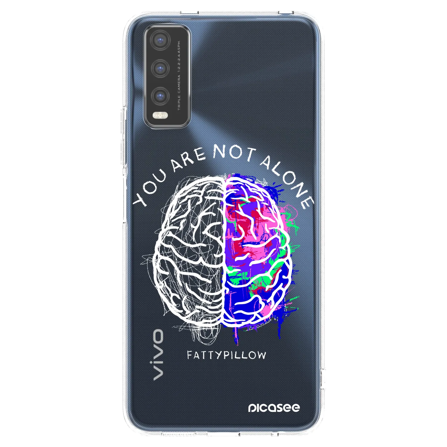 Picasee silikonový průhledný obal pro Vivo Y20s - Brain - White