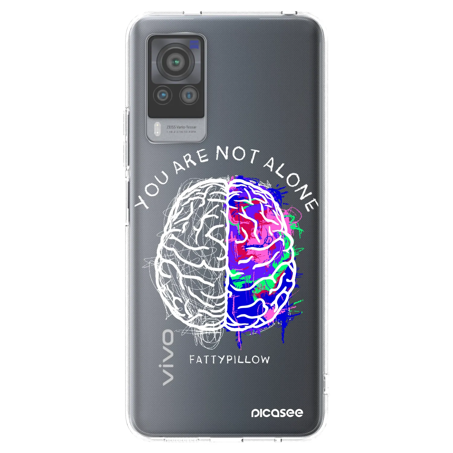 Picasee silikonový průhledný obal pro Vivo X60 Pro 5G - Brain - White