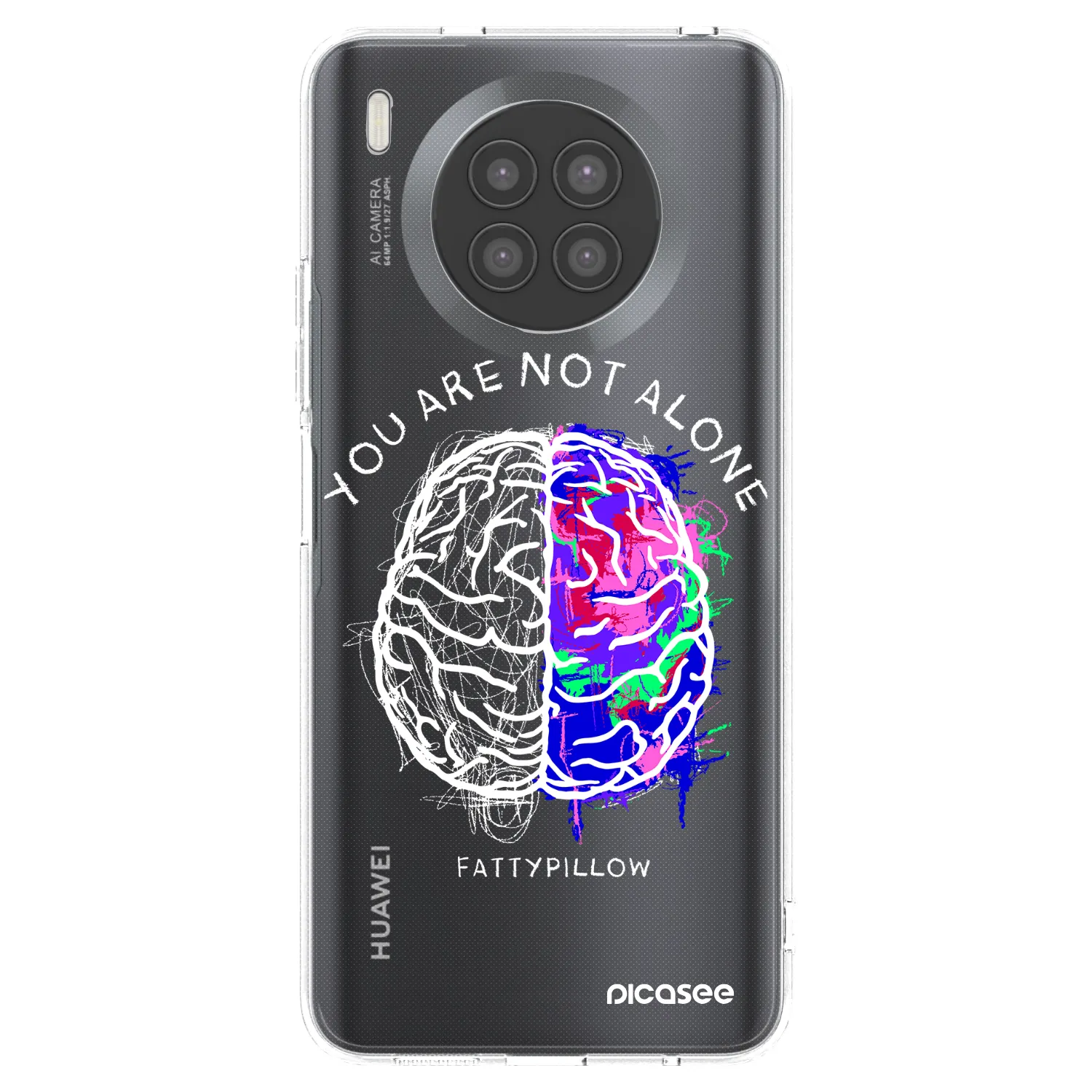 Picasee silikonový průhledný obal pro Huawei Nova 8i - Brain - White