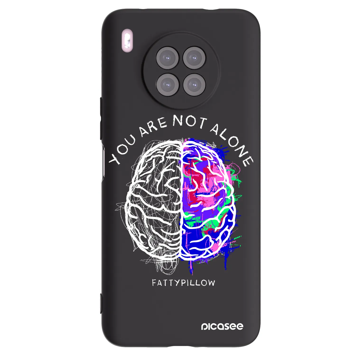 Picasee silikonový černý obal pro Huawei Nova 8i - Brain - White