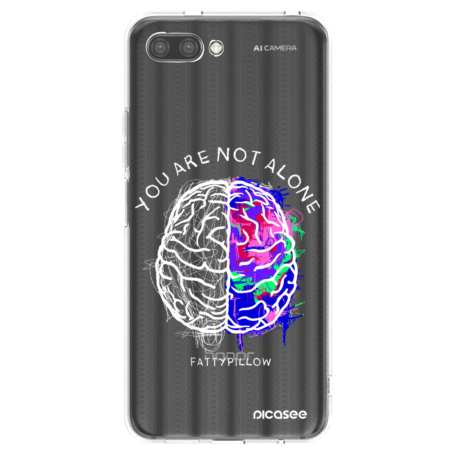 Picasee silikonový průhledný obal pro Honor 10 - Brain - White