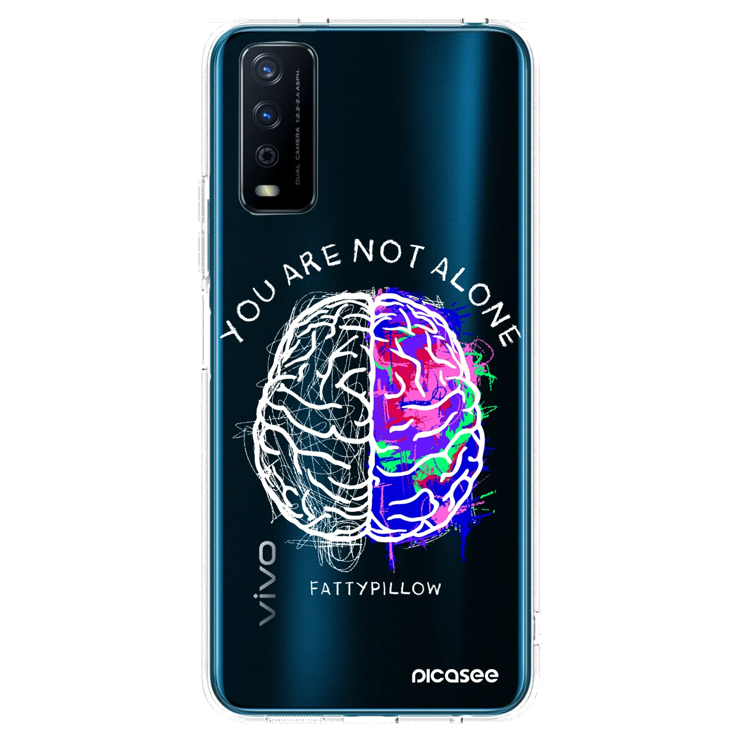Picasee silikonový průhledný obal pro Vivo Y11s - Brain - White
