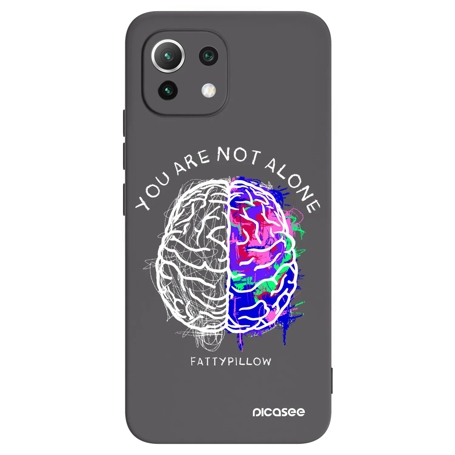 Picasee silikonový černý obal pro Xiaomi 11 Lite 5G NE - Brain - White
