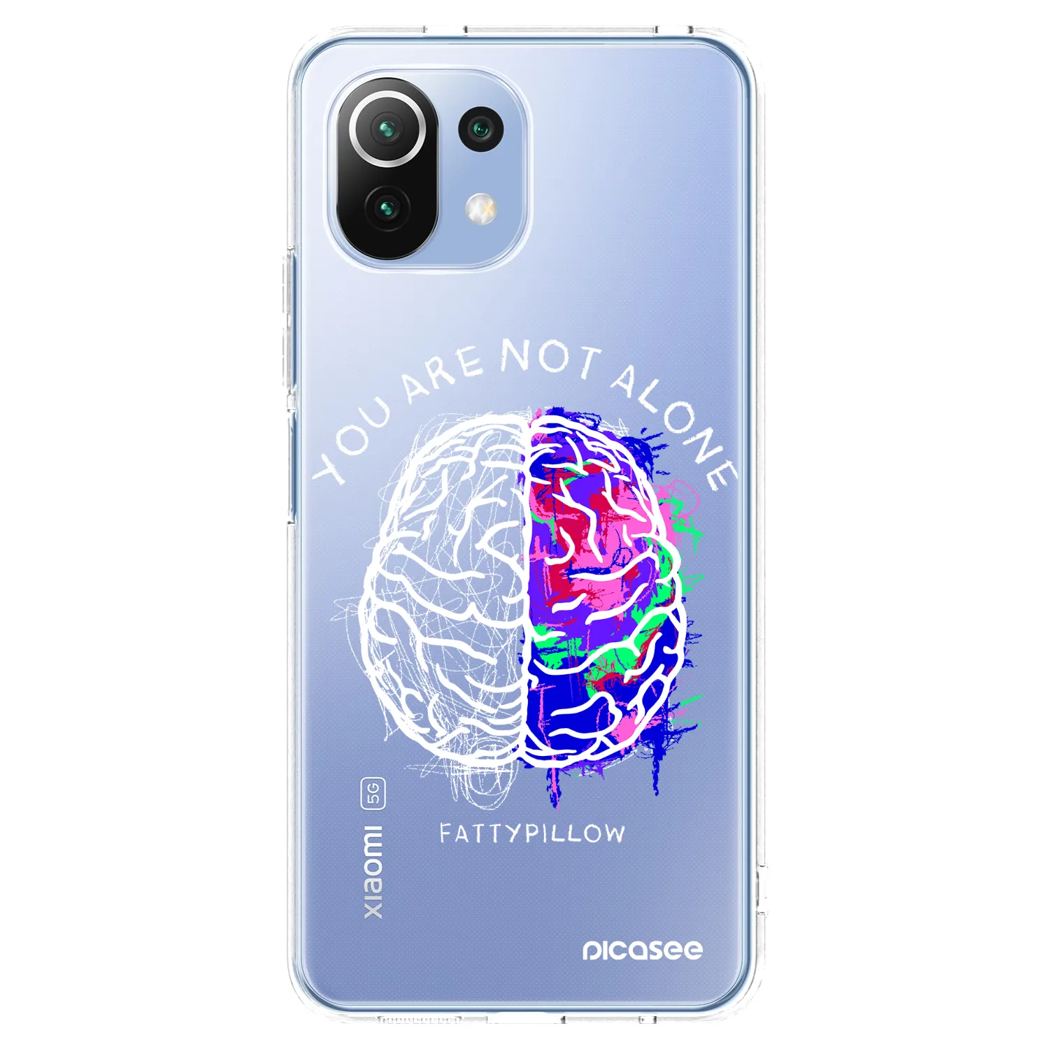 Picasee silikonový průhledný obal pro Xiaomi 11 Lite 5G NE - Brain - White