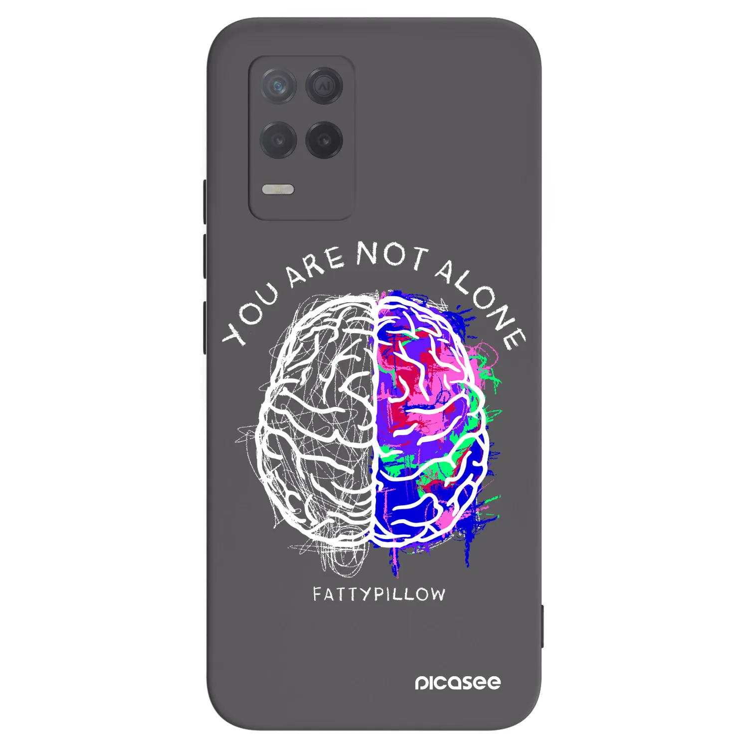 Picasee silikonový černý obal pro Realme 8 5G - Brain - White