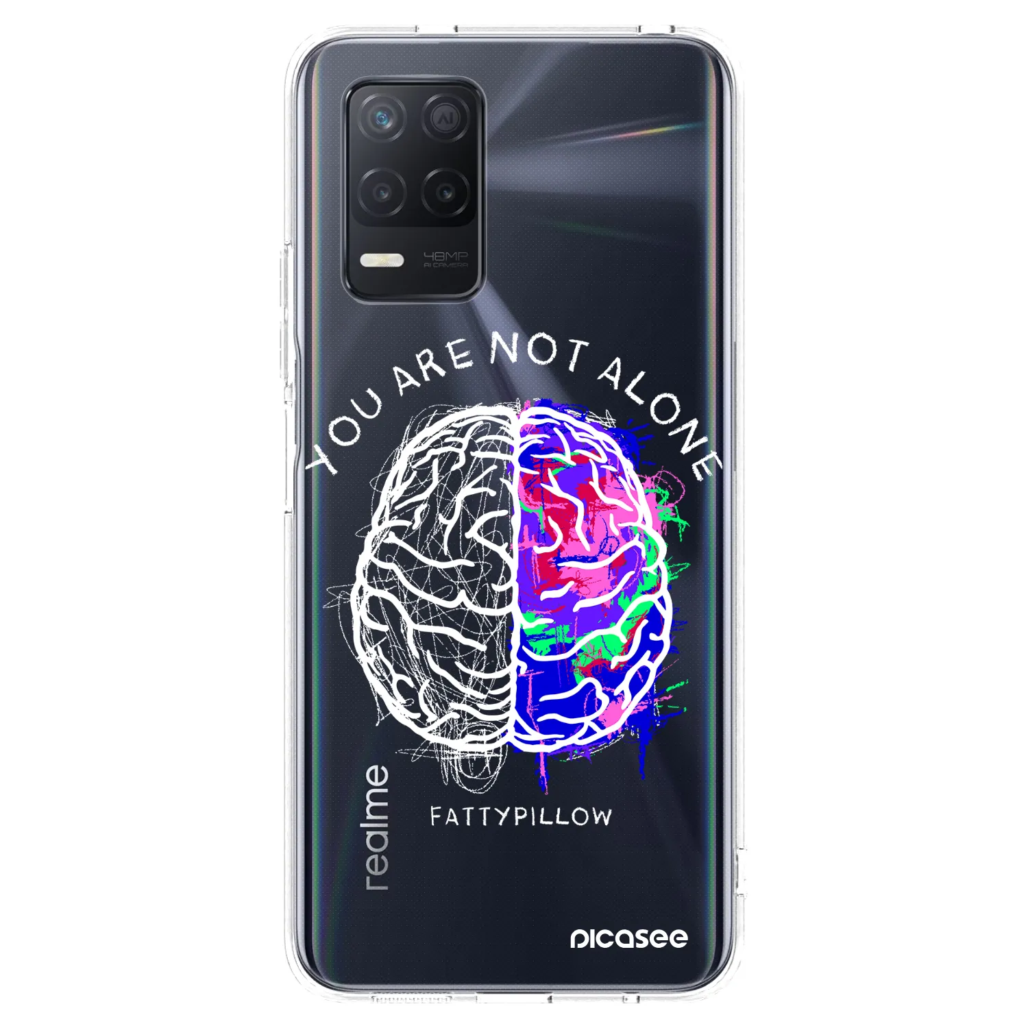 Picasee silikonový průhledný obal pro Realme 8 5G - Brain - White