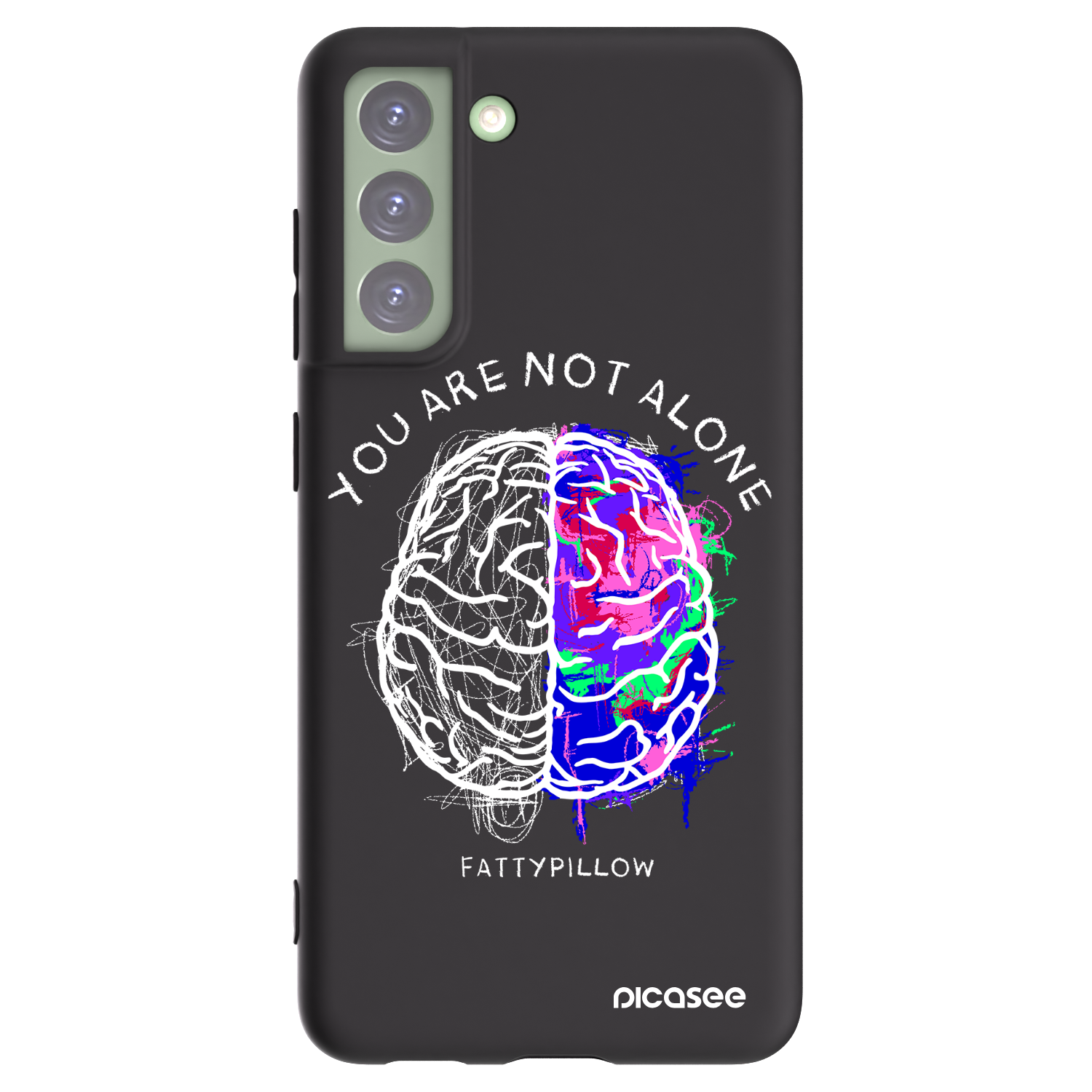 Picasee silikonový černý obal pro Samsung Galaxy S21 FE 5G - Brain - White