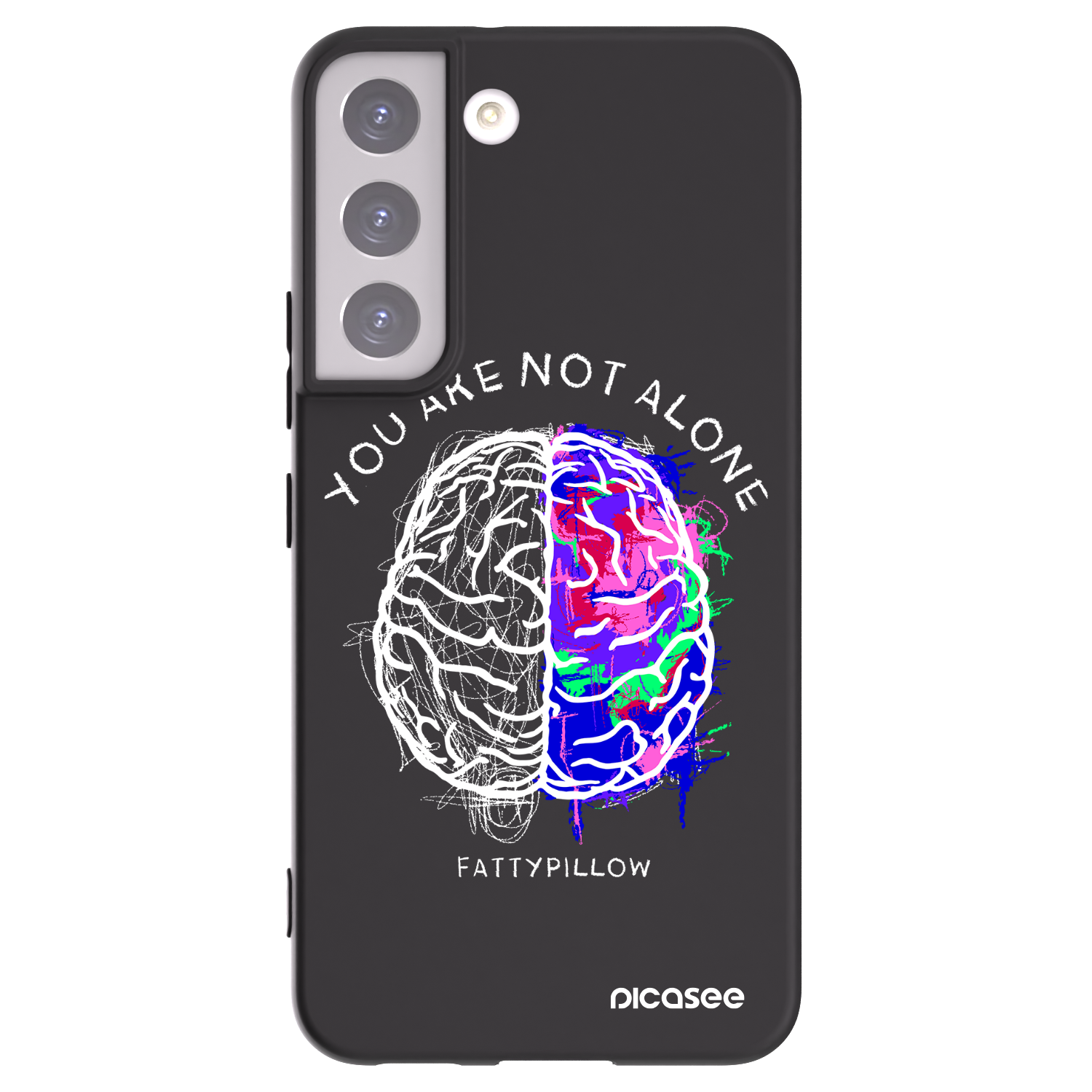 Picasee silikonový černý obal pro Samsung Galaxy S22 5G - Brain - White