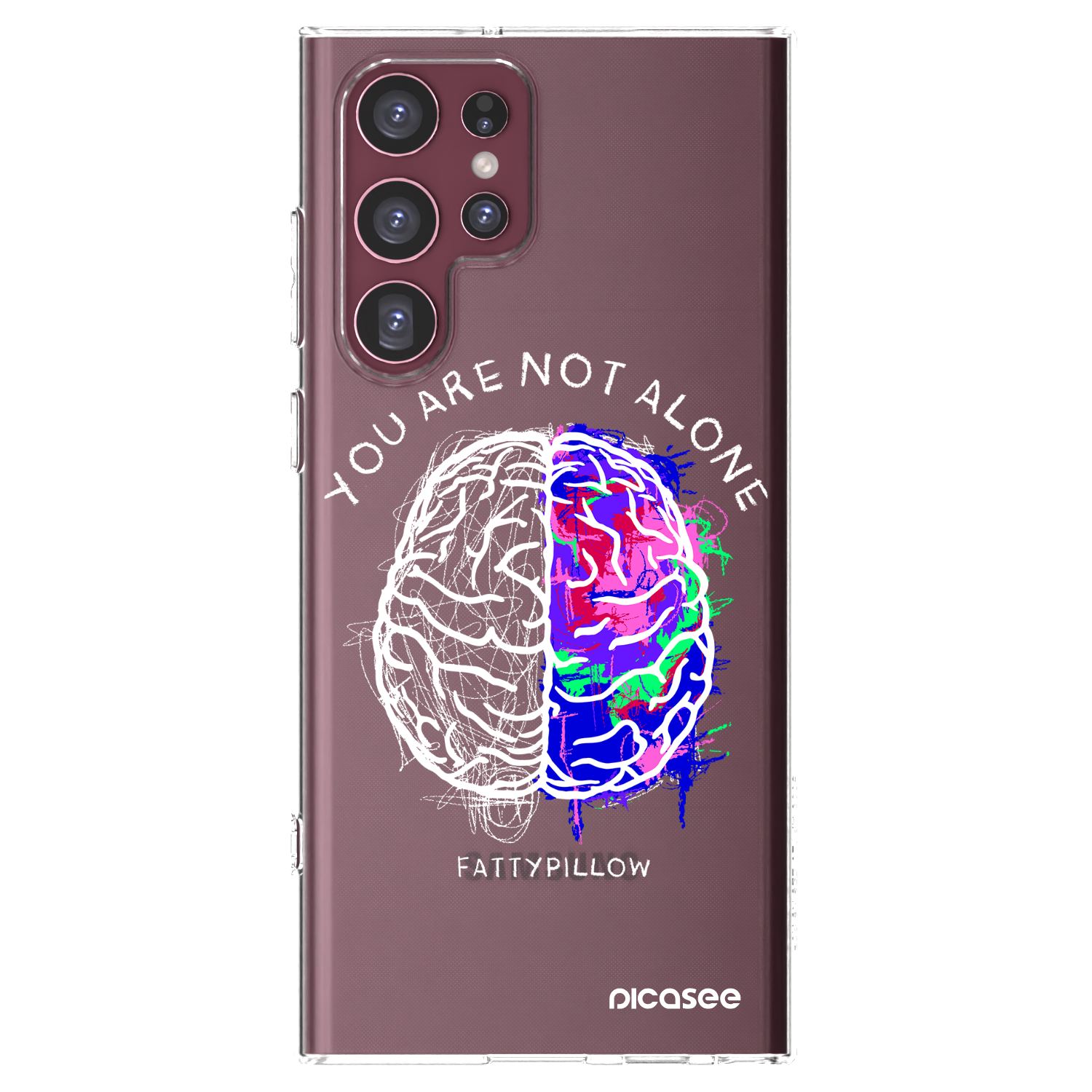 Picasee silikonový průhledný obal pro Samsung Galaxy S22 Ultra 5G - Brain - White