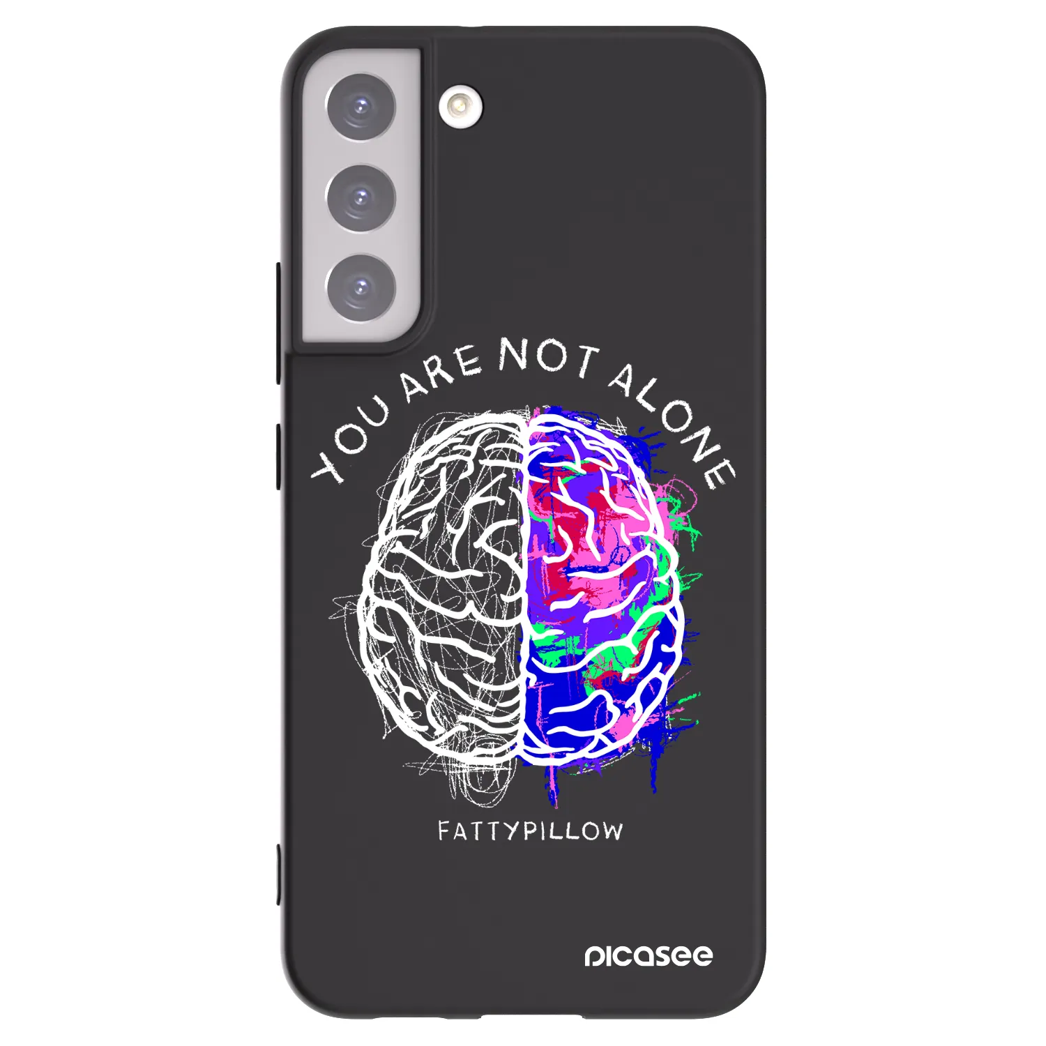 Picasee silikonový černý obal pro Samsung Galaxy S22+ 5G - Brain - White