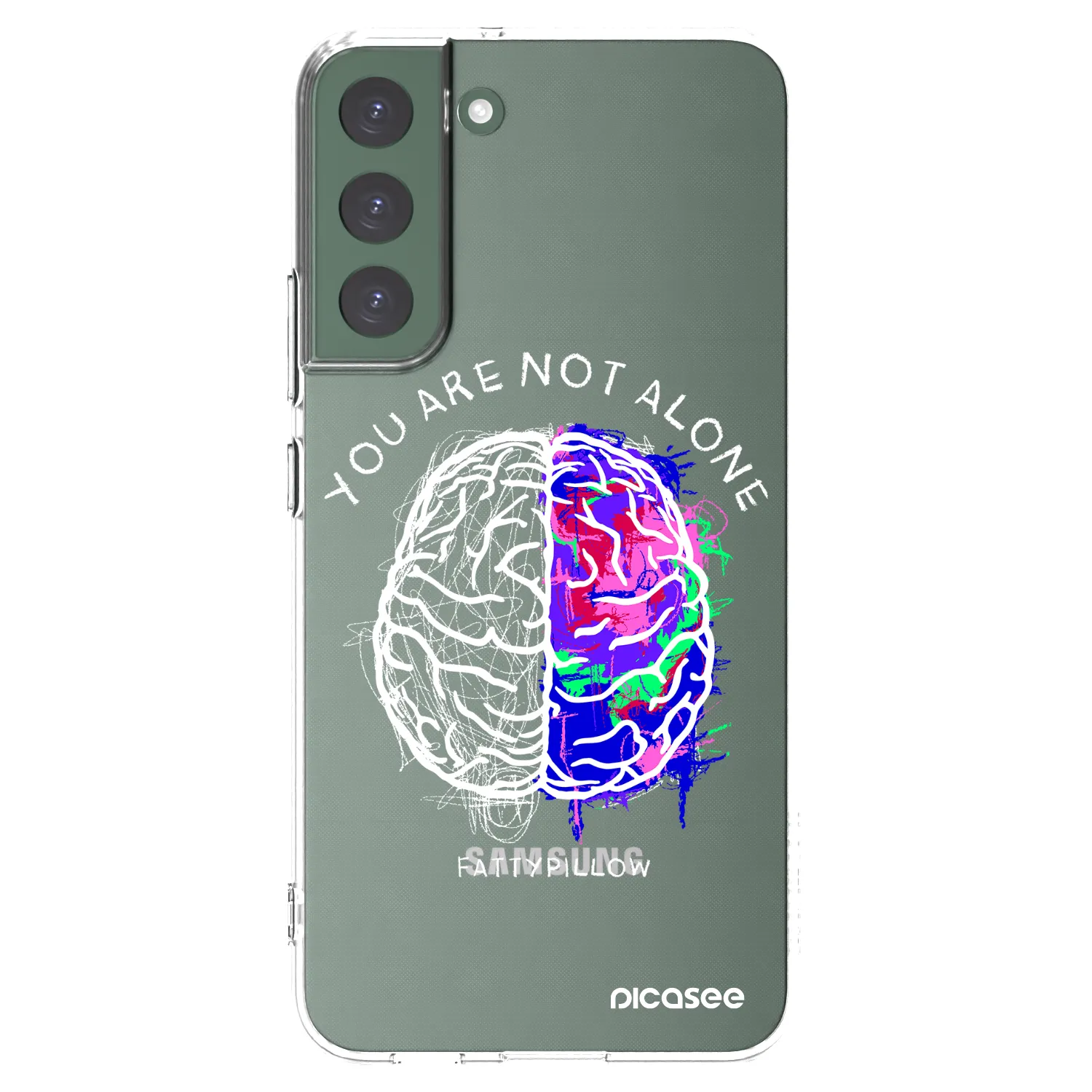 Picasee silikonový průhledný obal pro Samsung Galaxy S22+ 5G - Brain - White