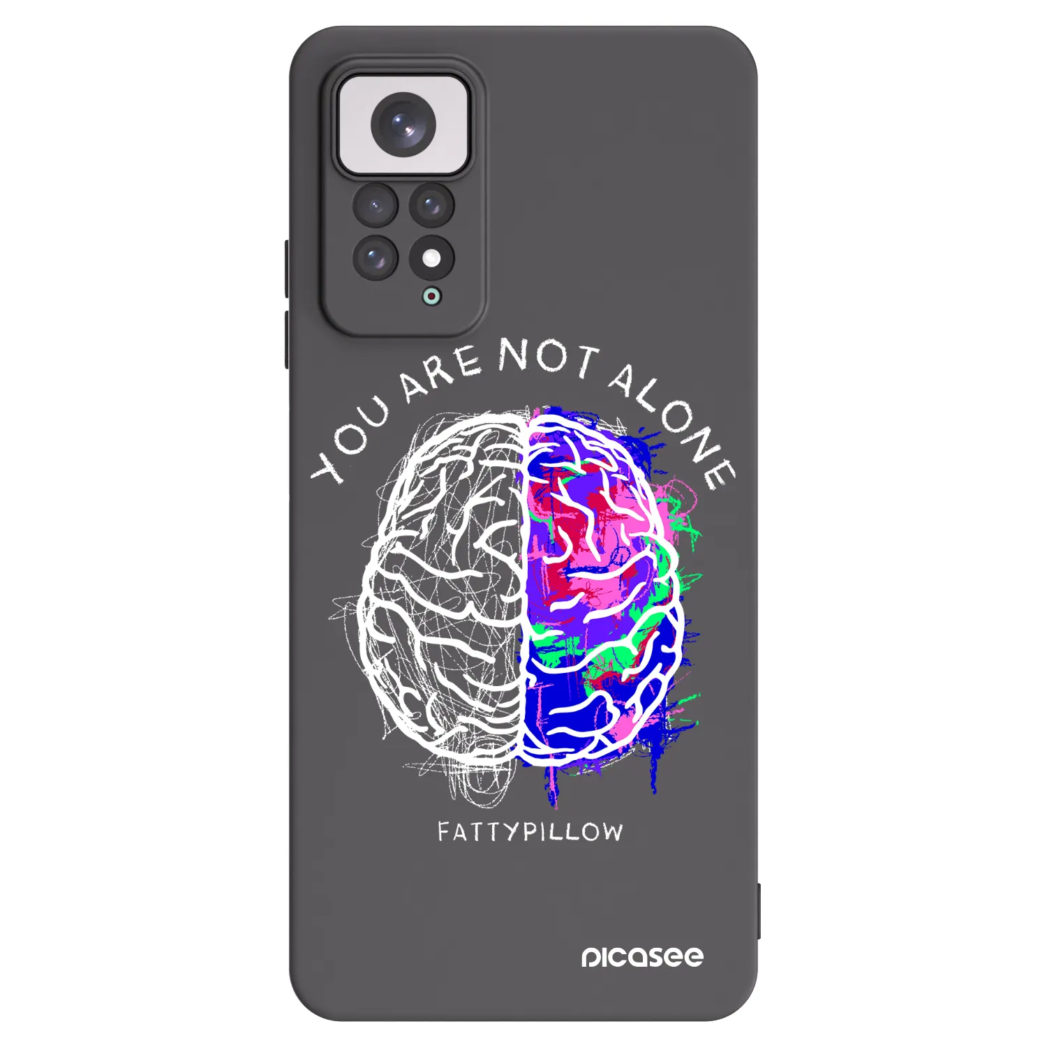 Picasee silikonový černý obal pro Xiaomi Redmi Note 11 - Brain - White