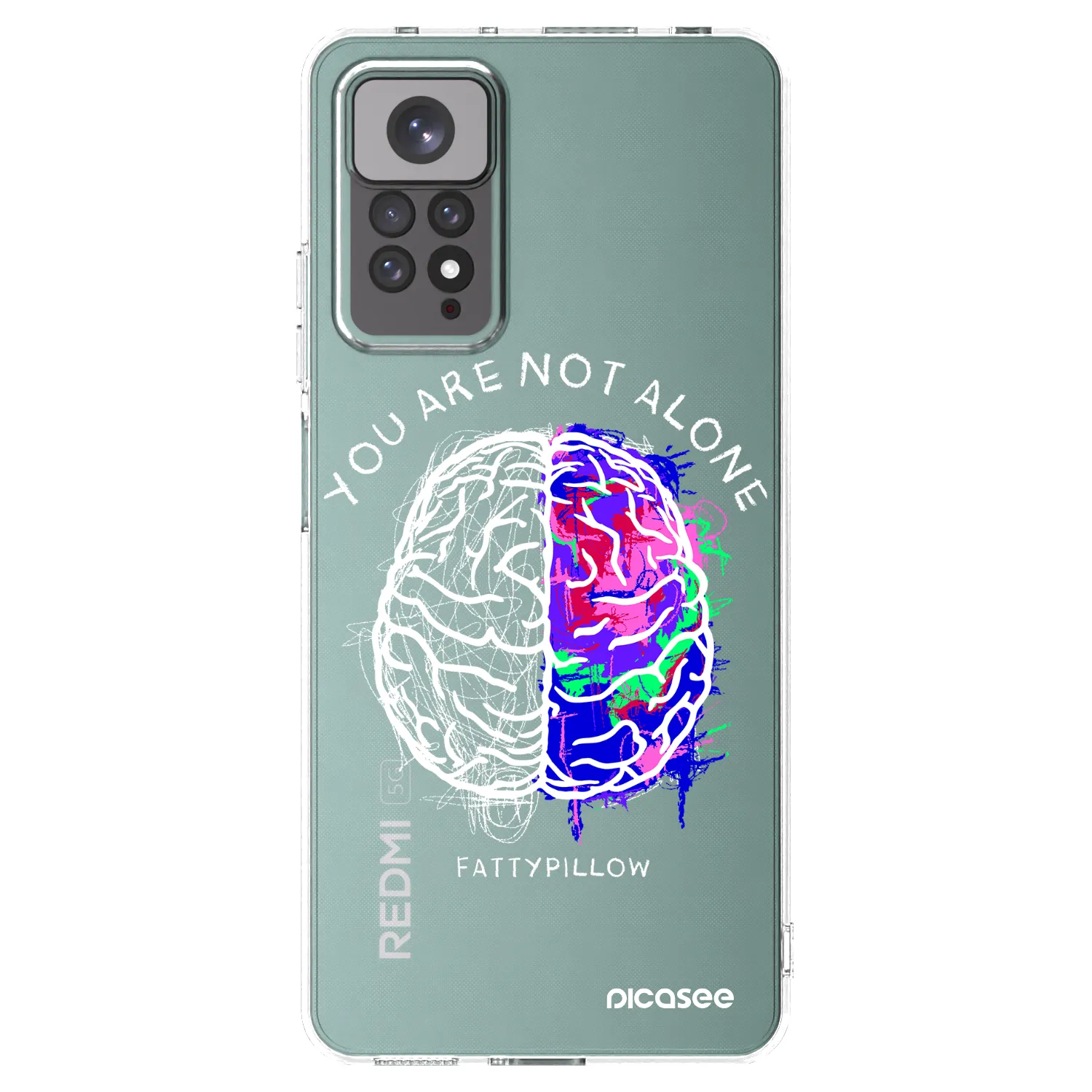 Picasee silikonový průhledný obal pro Xiaomi Redmi Note 11 - Brain - White