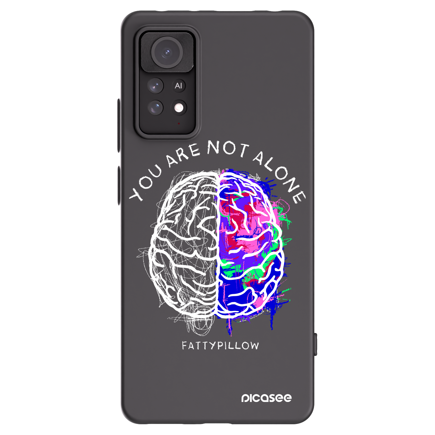 Picasee silikonový černý obal pro Xiaomi Redmi Note 11 Pro 5G - Brain - White