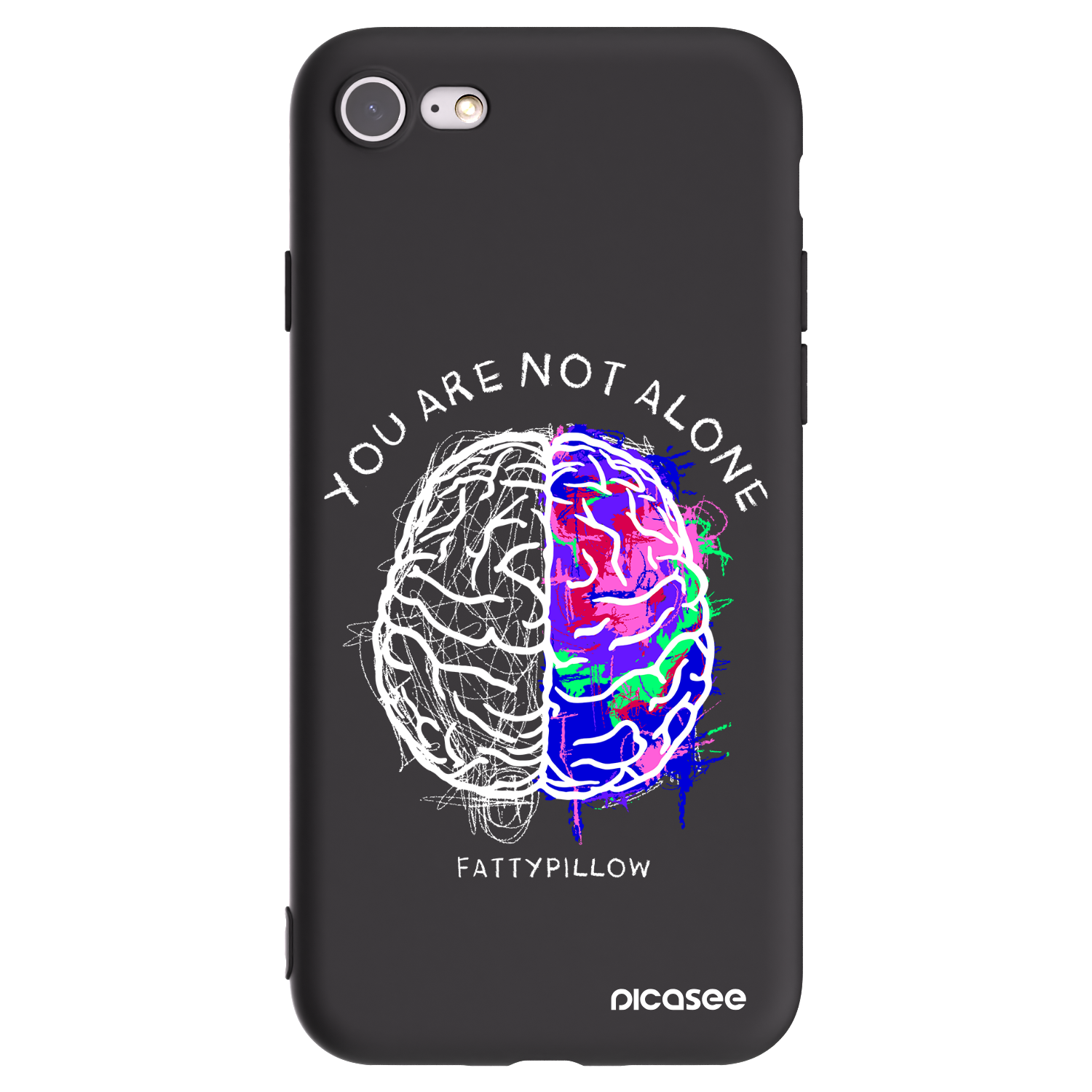 Picasee silikonový černý obal pro Apple iPhone SE 2022 - Brain - White