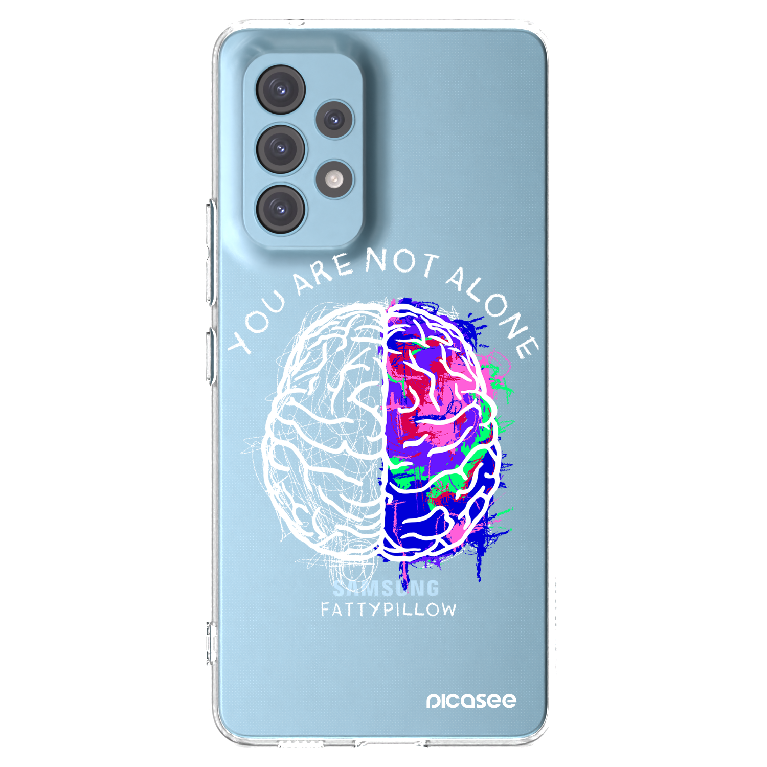 Picasee silikonový průhledný obal pro Samsung Galaxy A53 5G A536 - Brain - White