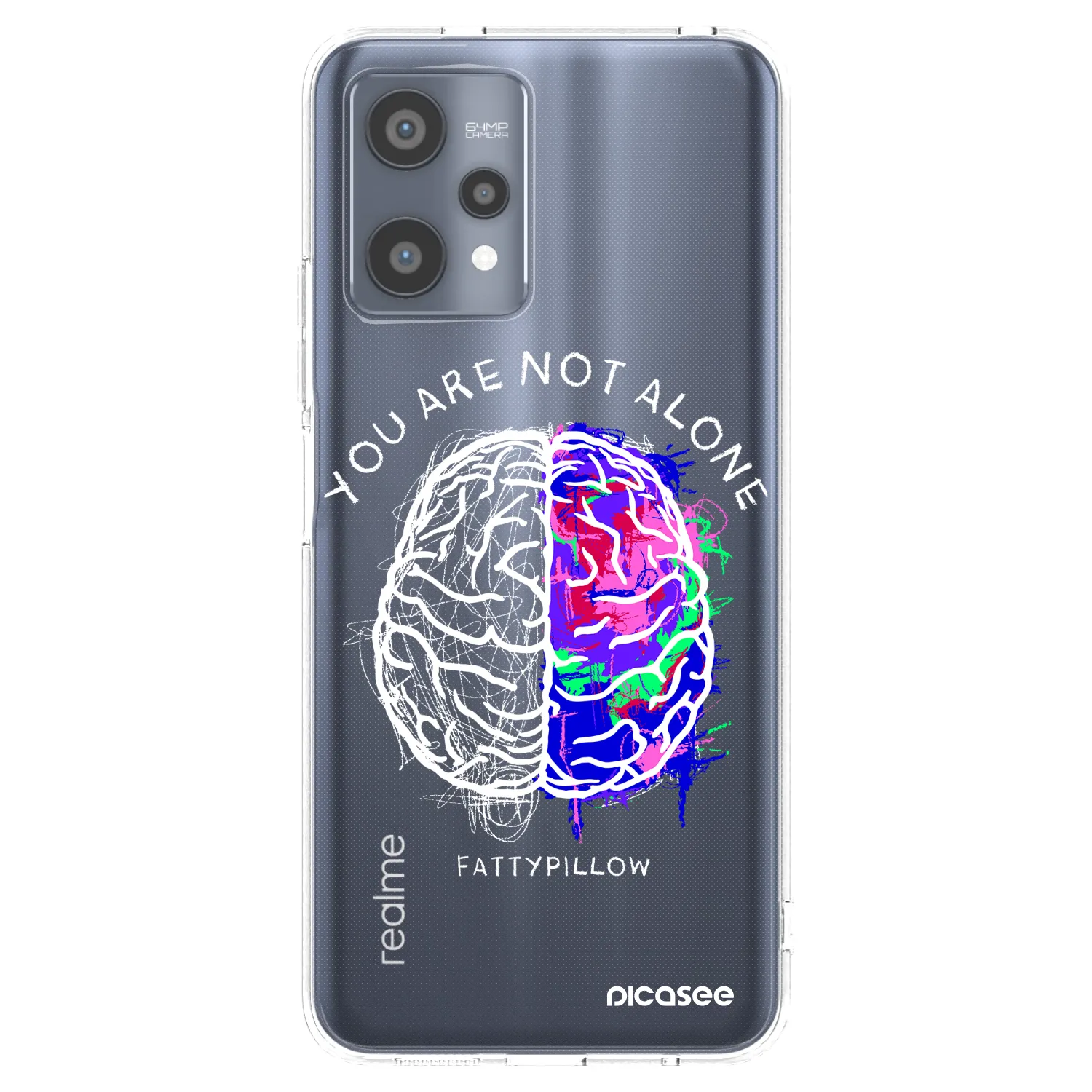 Picasee silikonový průhledný obal pro Realme 9 Pro 5G - Brain - White