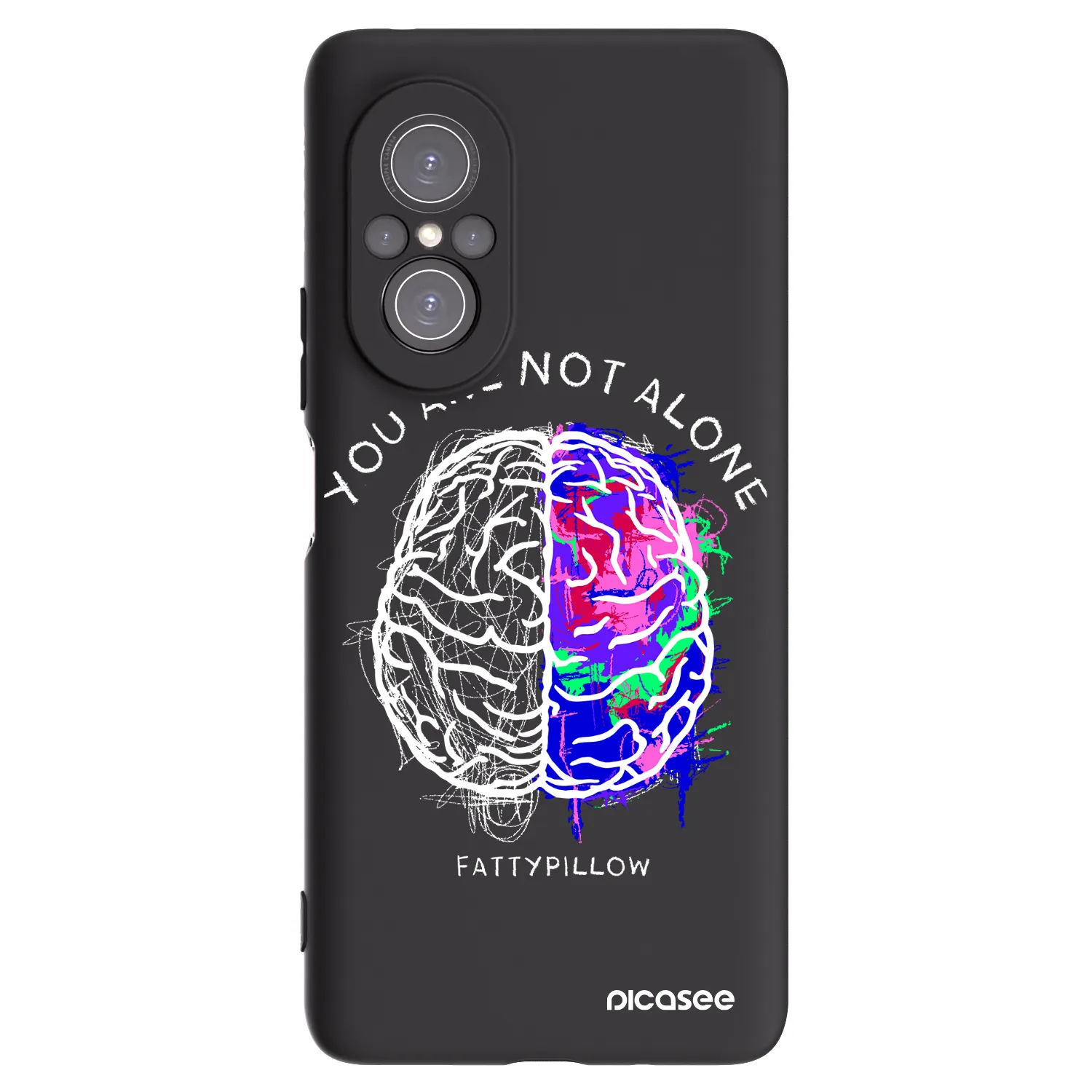 Picasee silikonový černý obal pro Huawei Nova 9 SE - Brain - White