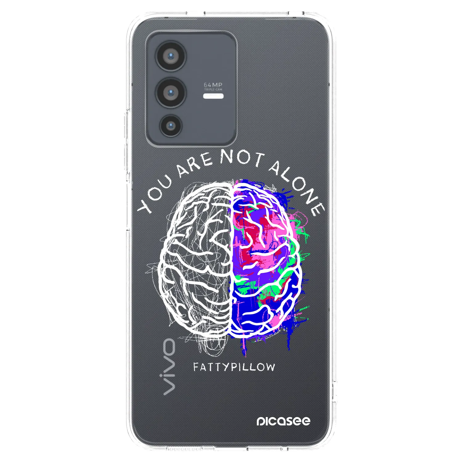 Picasee silikonový průhledný obal pro Vivo V23 5G - Brain - White