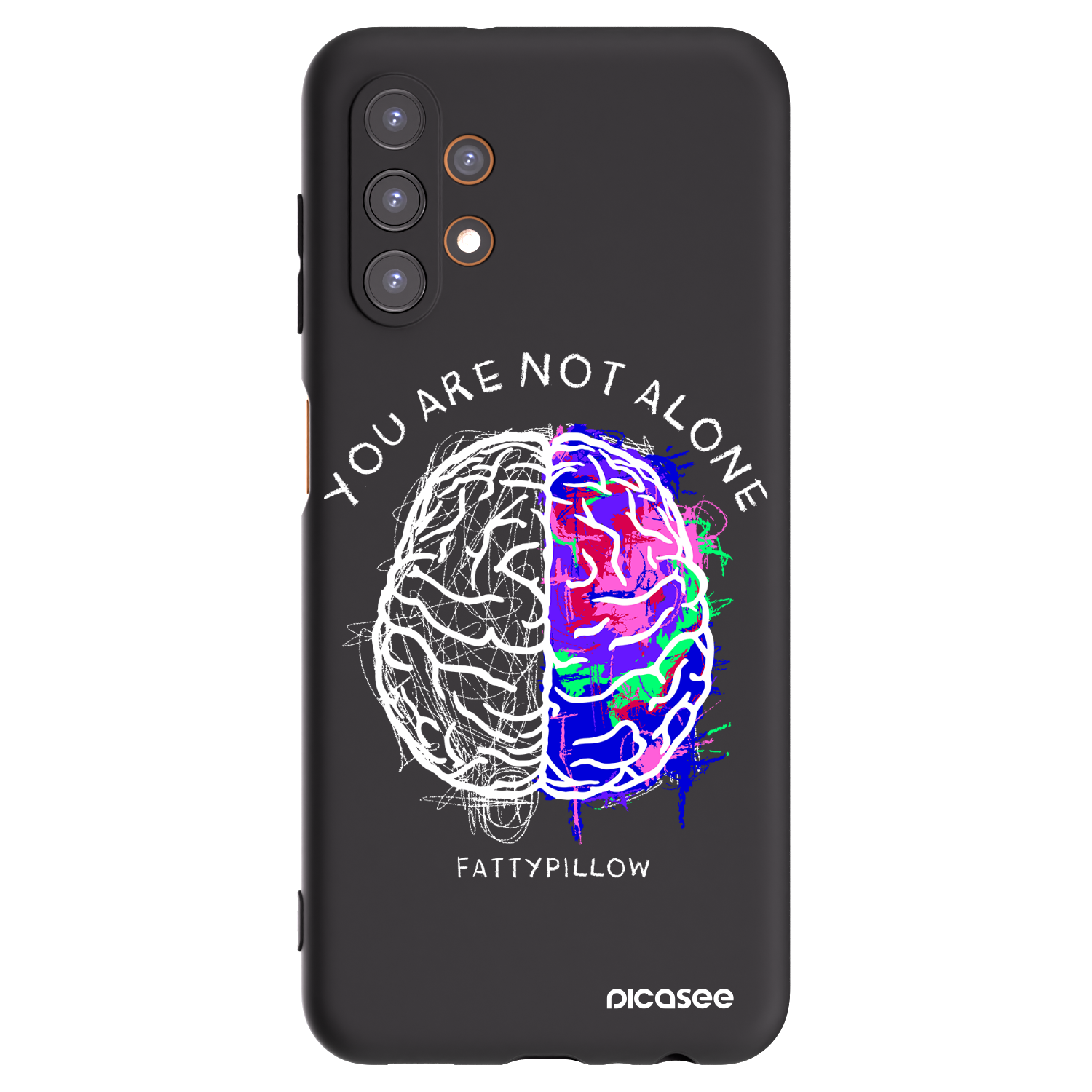 Picasee silikonový černý obal pro Samsung Galaxy A13 4G A135 - Brain - White