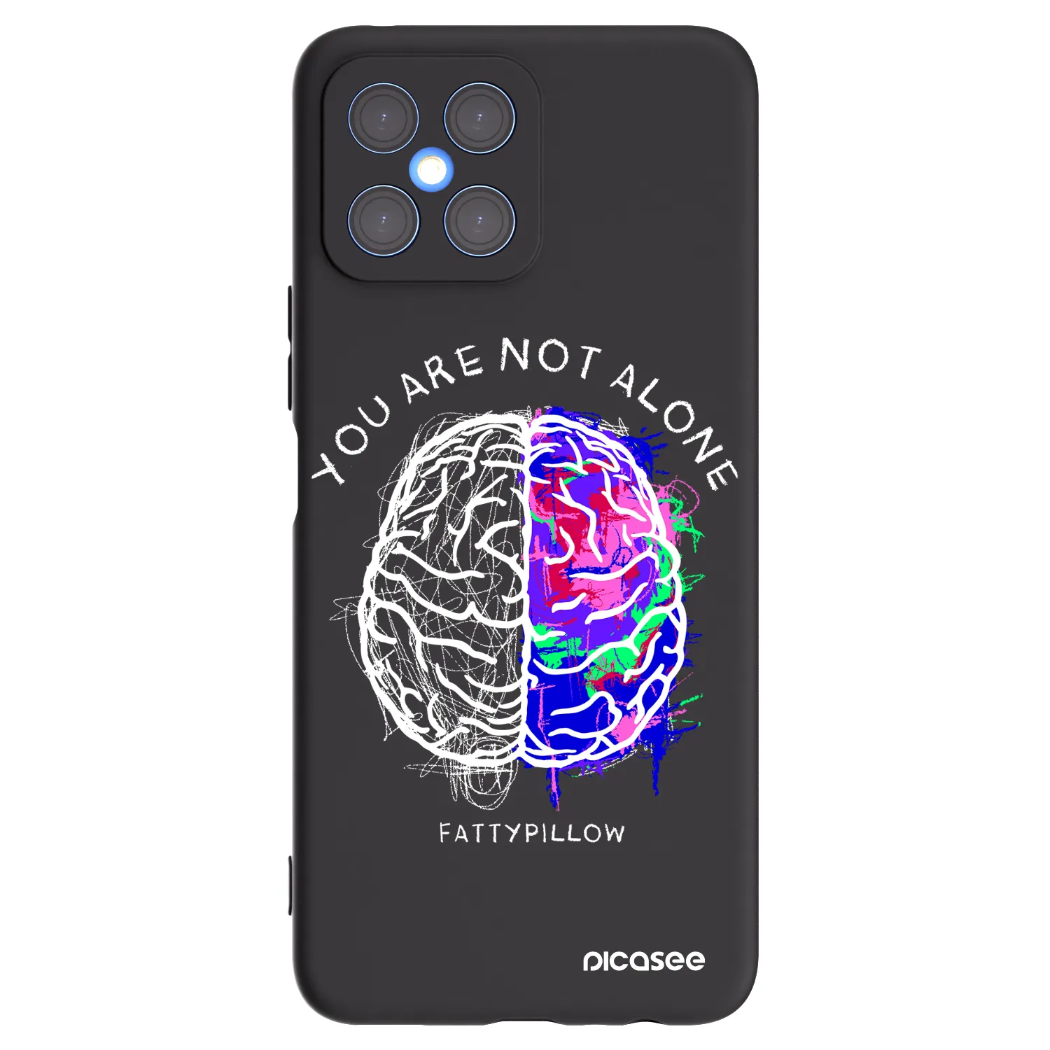 Picasee silikonový černý obal pro Honor X8 4G - Brain - White