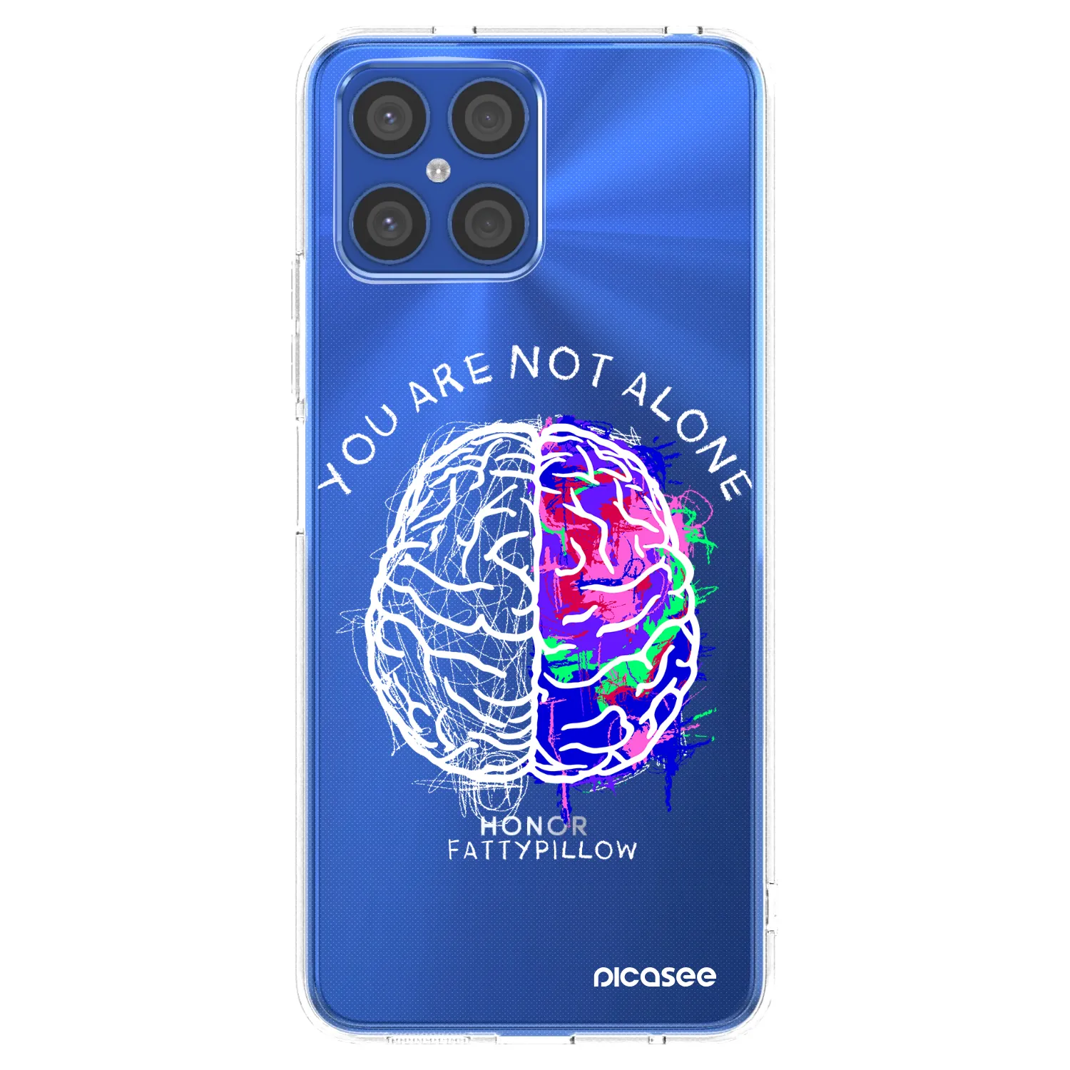 Picasee silikonový průhledný obal pro Honor X8 4G - Brain - White