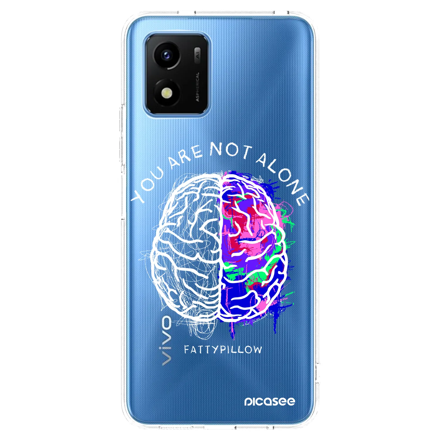 Picasee silikonový průhledný obal pro Vivo Y01 - Brain - White
