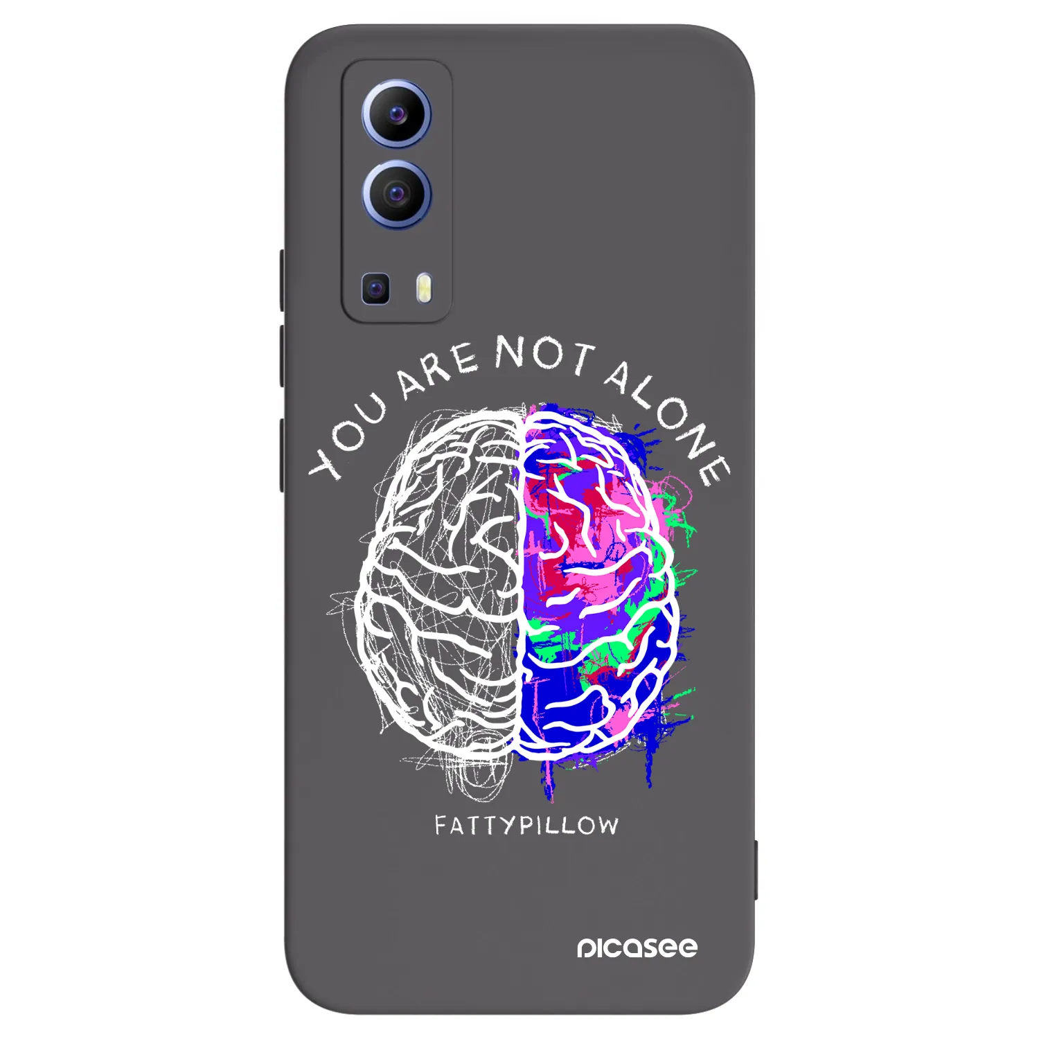 Picasee silikonový černý obal pro Vivo Y52 5G - Brain - White