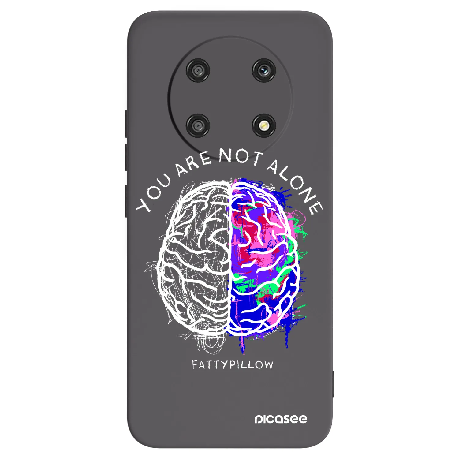 Picasee silikonový černý obal pro Honor Magic4 Lite 5G - Brain - White