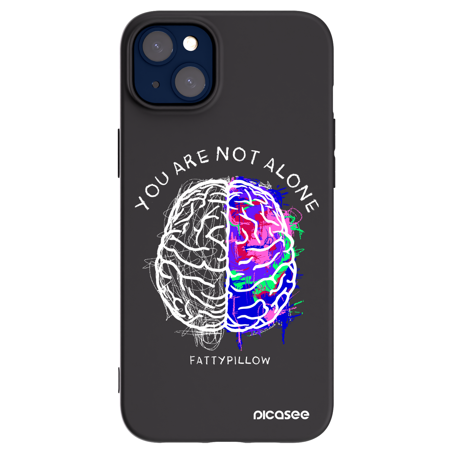 Picasee silikonový černý obal pro Apple iPhone 14 Plus - Brain - White