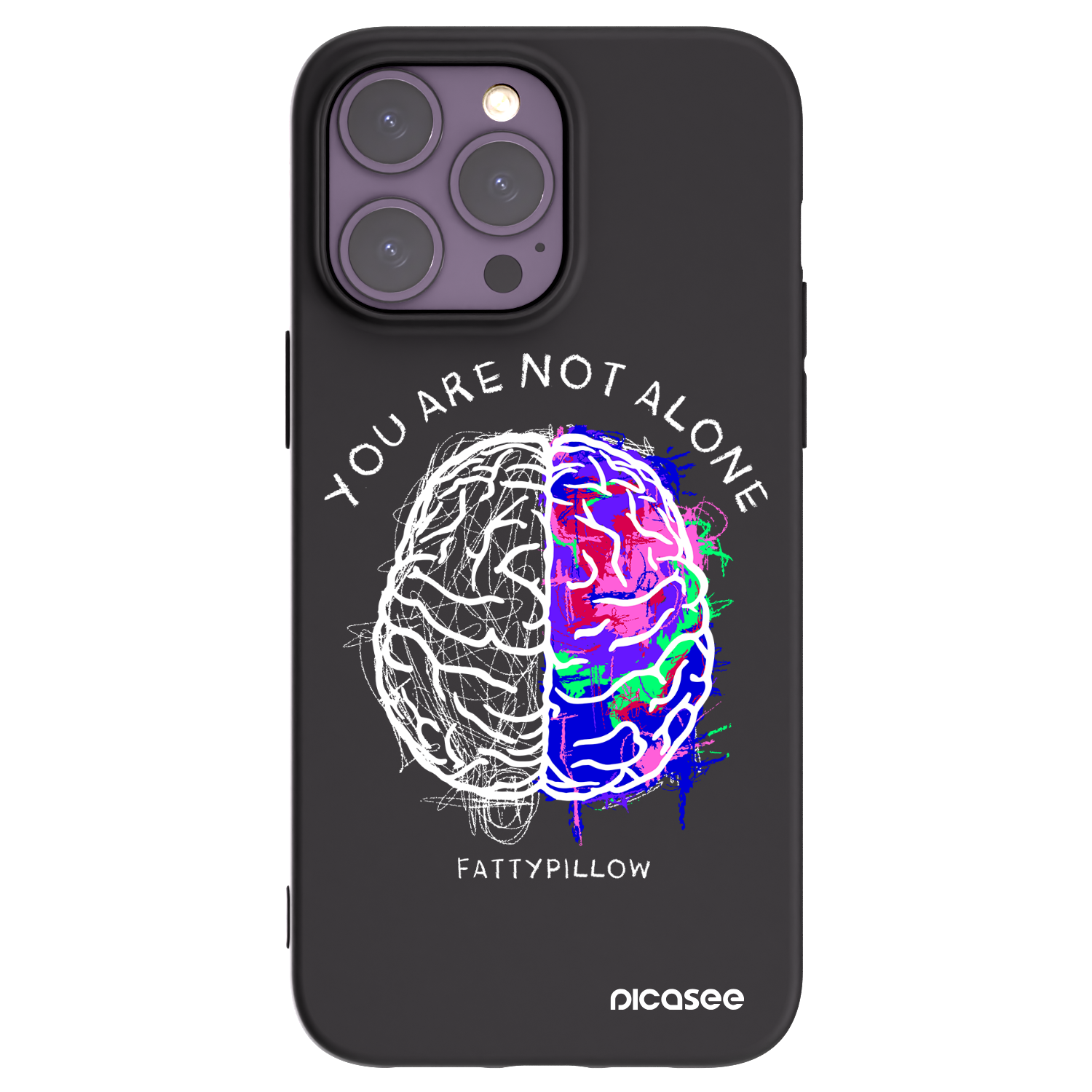 Picasee silikonový černý obal pro Apple iPhone 14 Pro Max - Brain - White