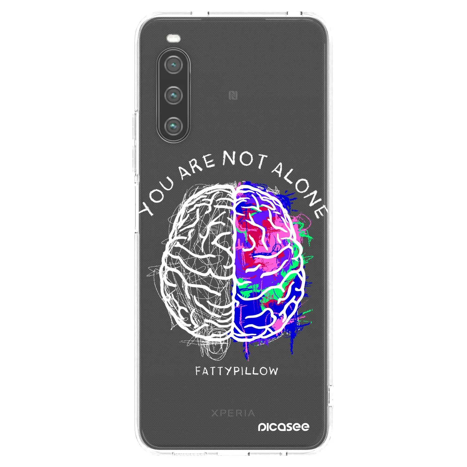 Picasee silikonový průhledný obal pro Sony Xperia 10 IV 5G - Brain - White