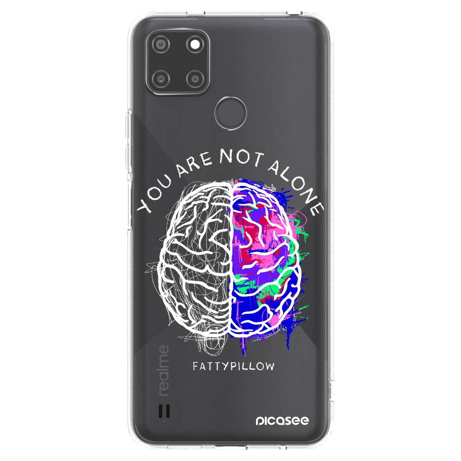 Picasee silikonový průhledný obal pro Realme C21Y - Brain - White