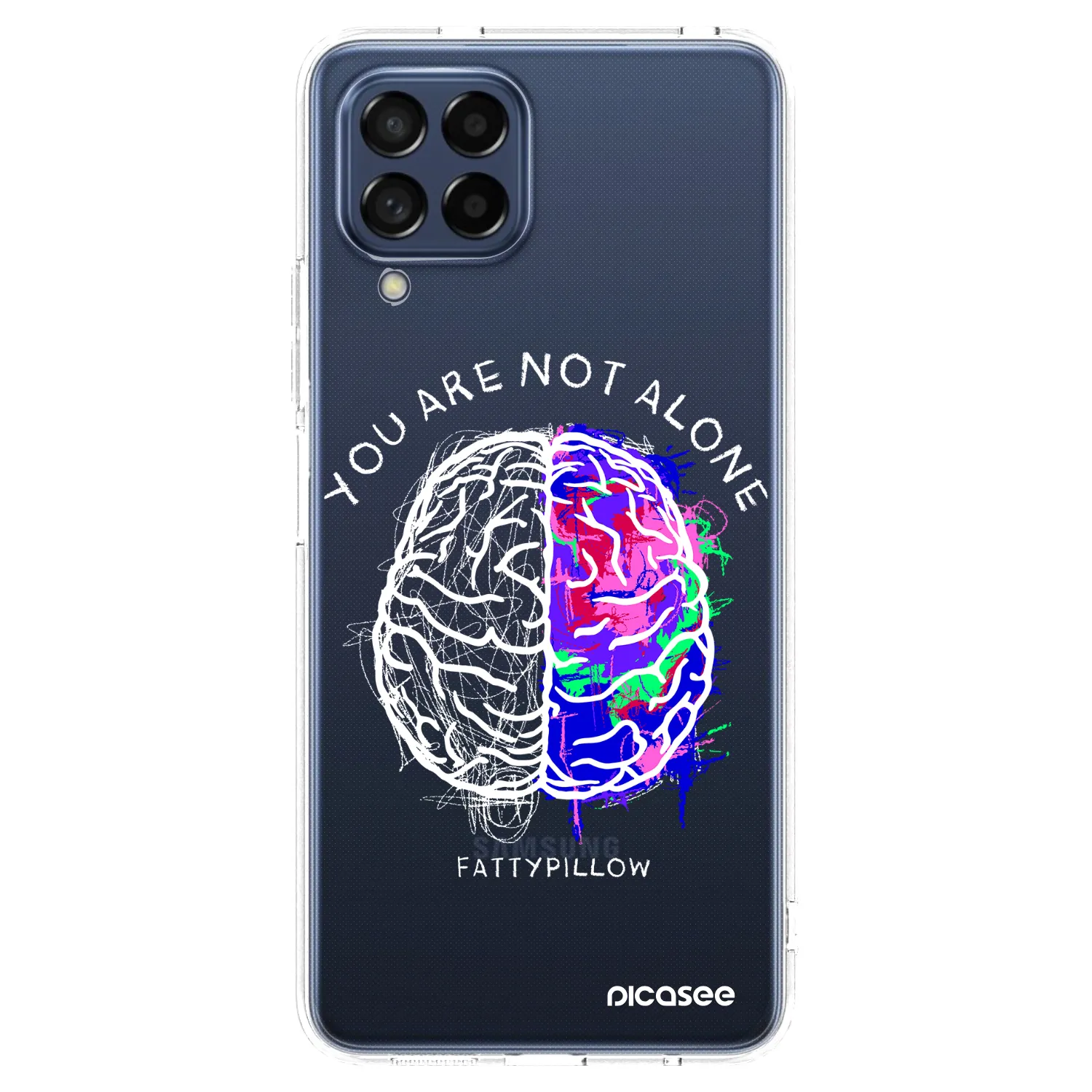Picasee silikonový průhledný obal pro Samsung Galaxy M53 5G - Brain - White