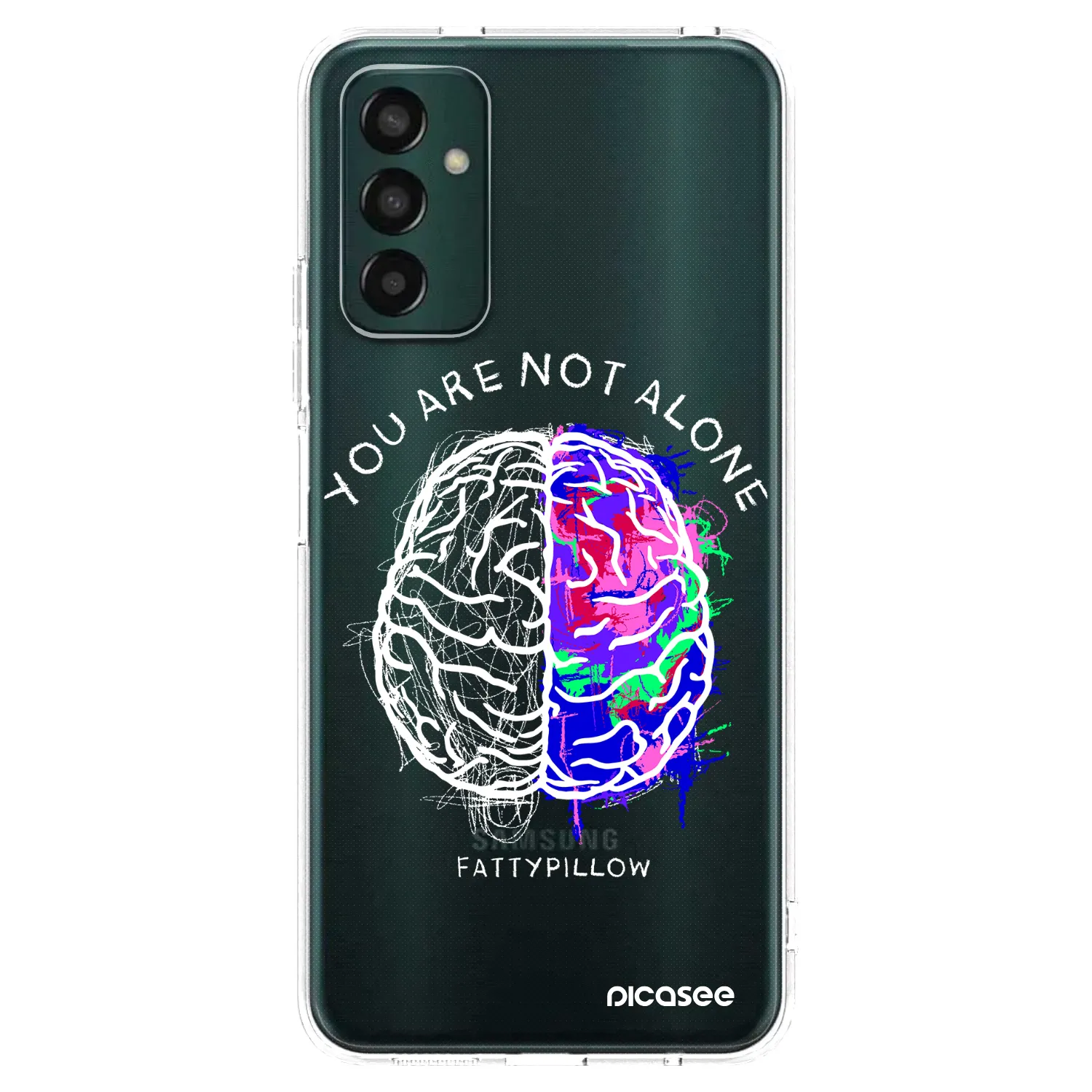 Picasee silikonový průhledný obal pro Samsung Galaxy M13 M135F - Brain - White