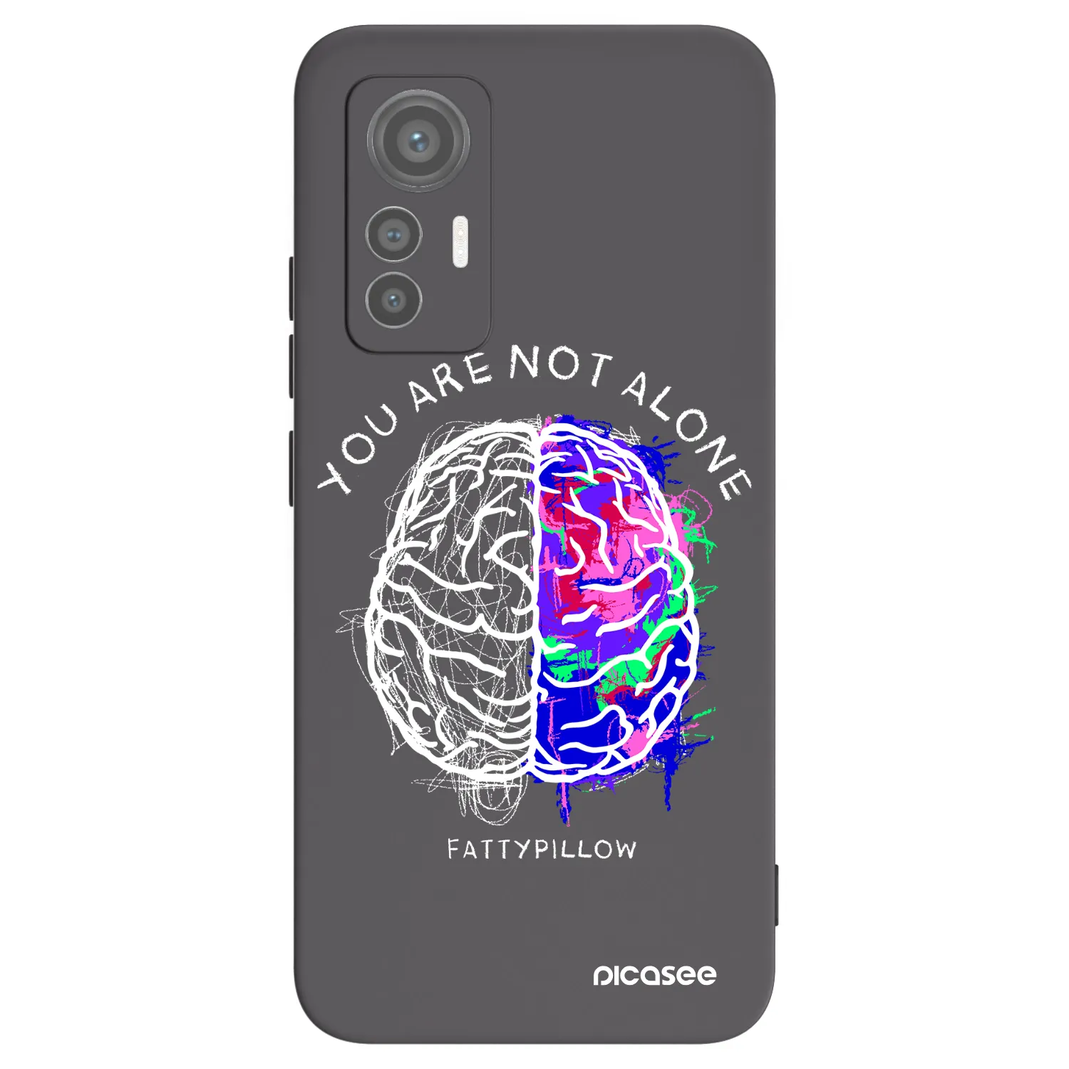 Picasee silikonový černý obal pro Xiaomi 12 Lite - Brain - White