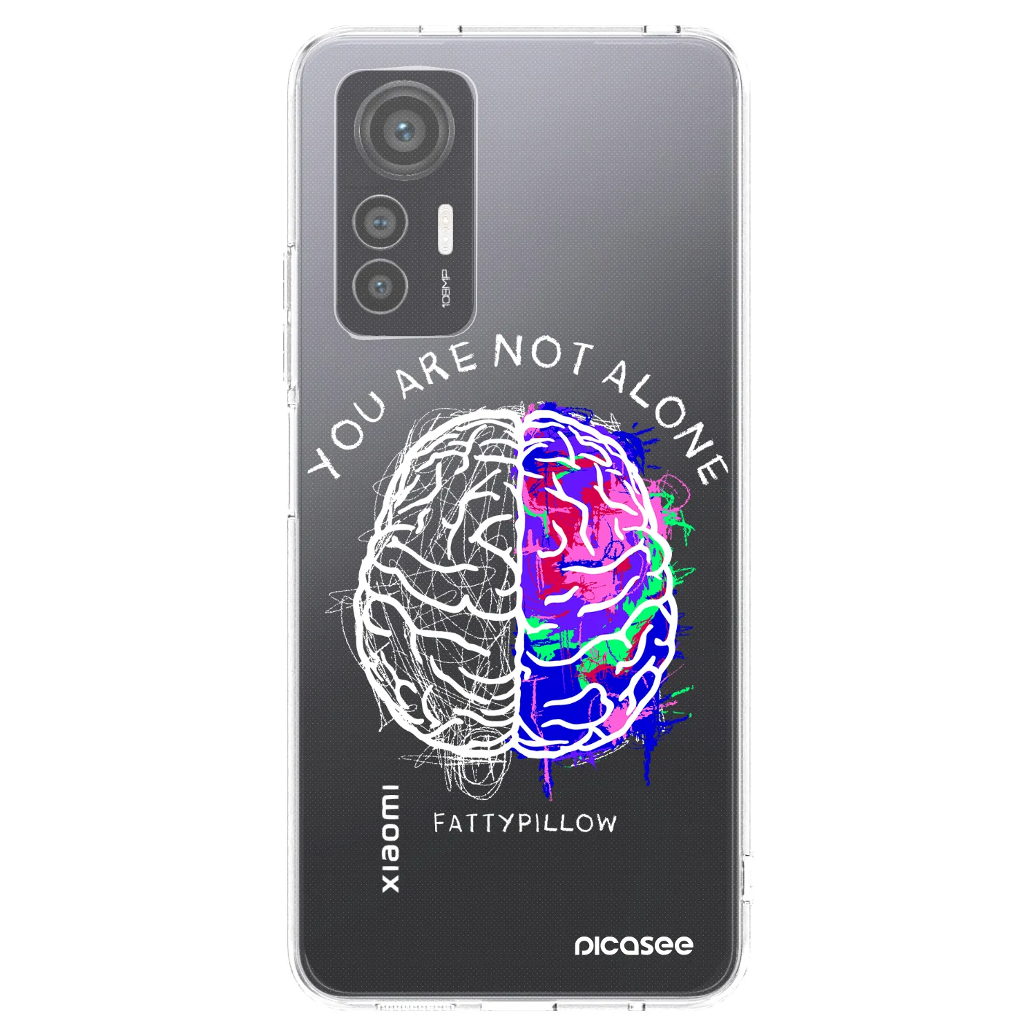 Picasee silikonový průhledný obal pro Xiaomi 12 Lite - Brain - White