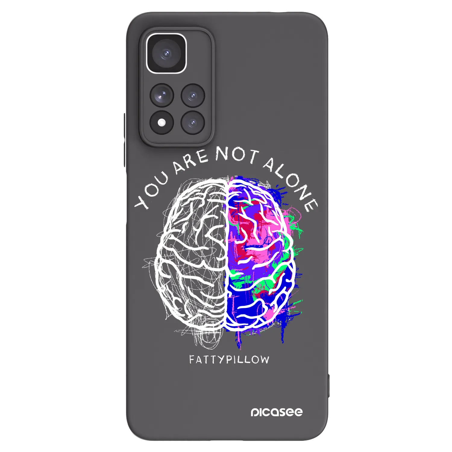 Picasee silikonový černý obal pro Xiaomi Redmi Note 11 Pro+ 5G - Brain - White